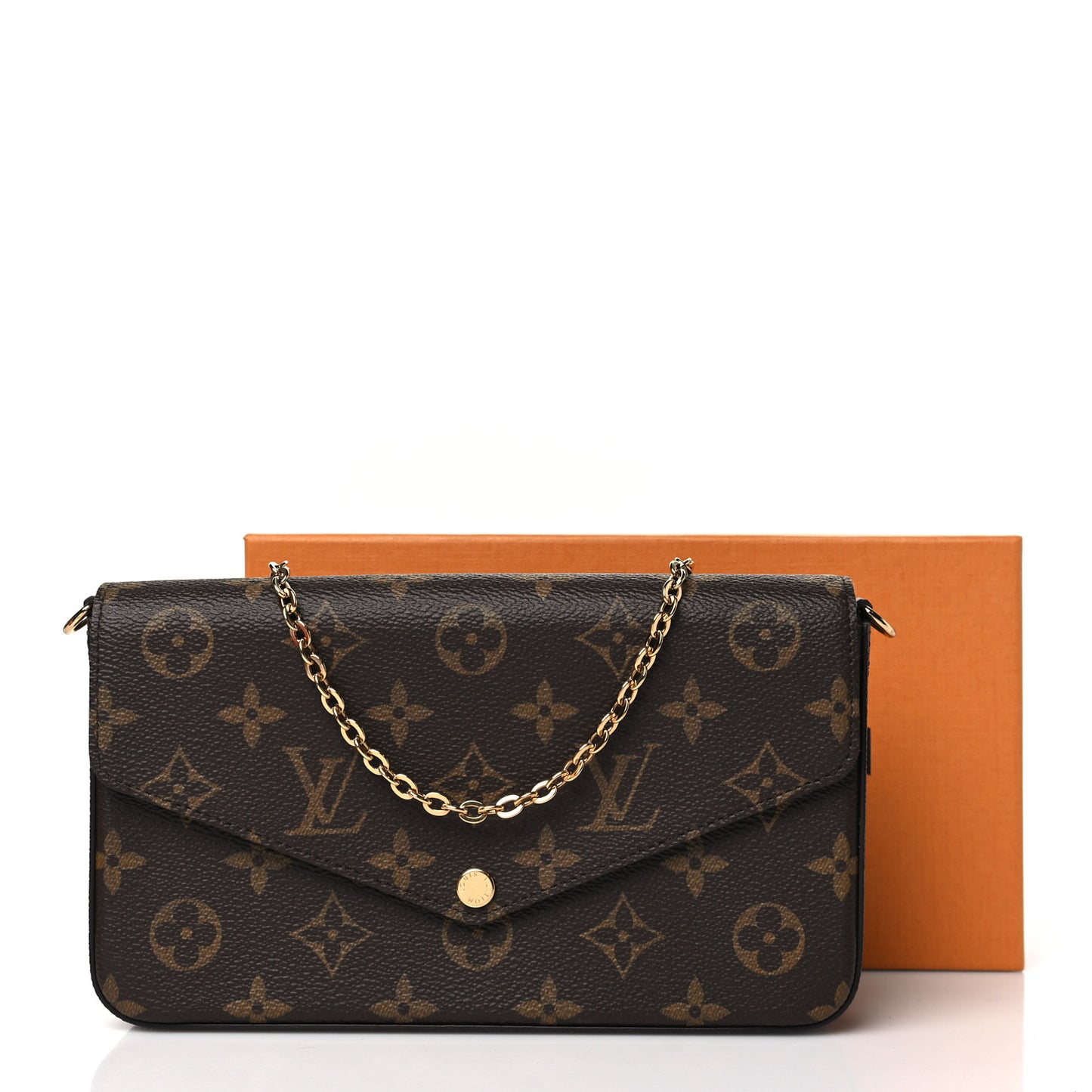 Monogram Pochette Felicie Chain Wallet Fuchsia