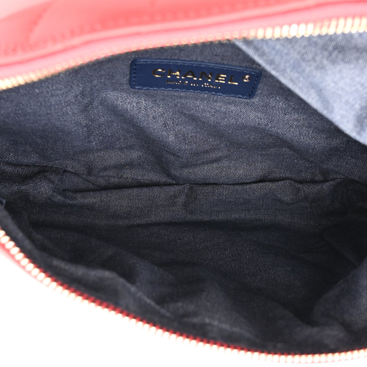Lambskin Quilted Resin Bi-Color Waist Bag Fanny Pack Red