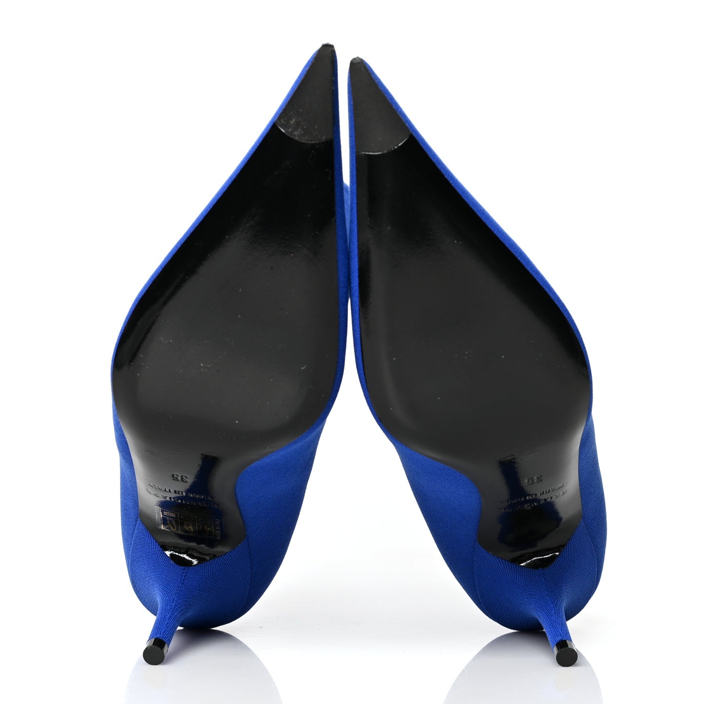 Jersey Crepe Pointed Toe Knife Booties 35 Bleu Roi
