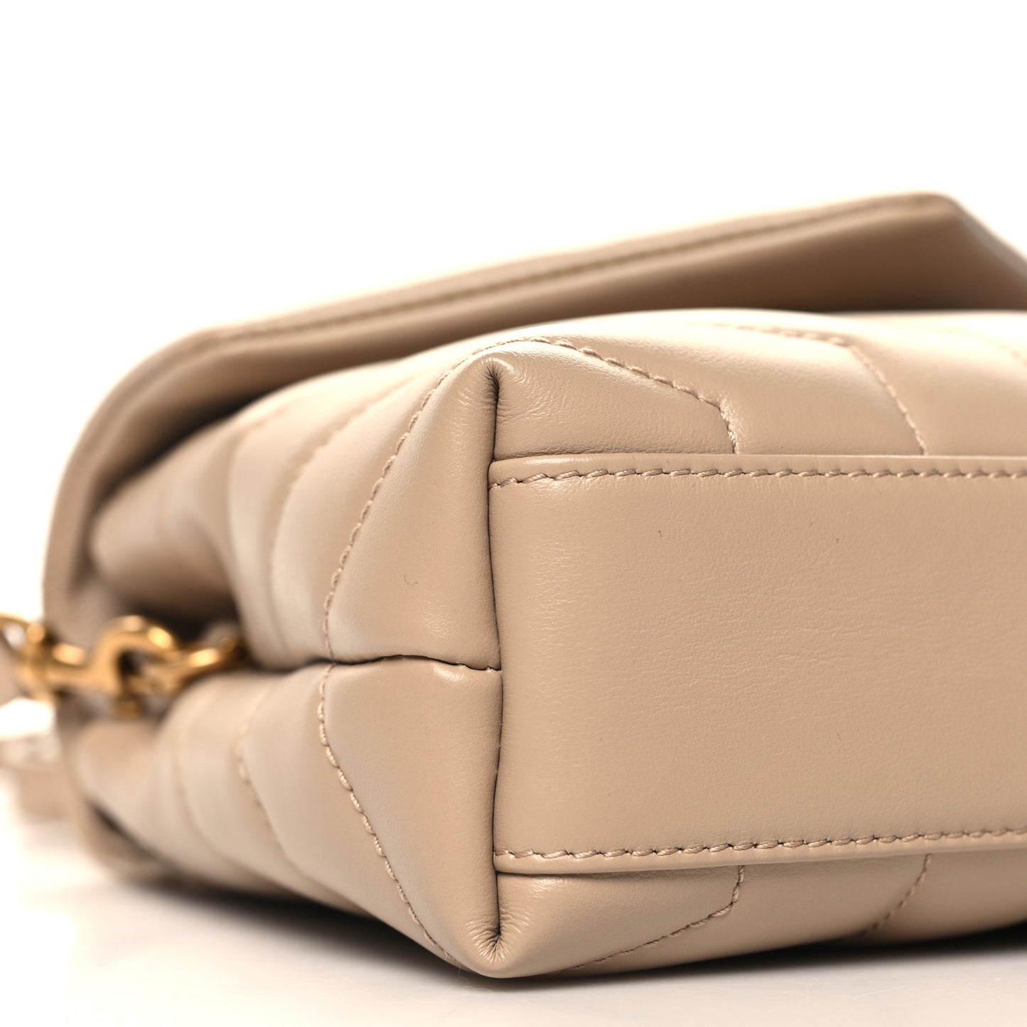 Calfskin Y Quilted Monogram Toy Loulou Crossbody Bag Dark Beige