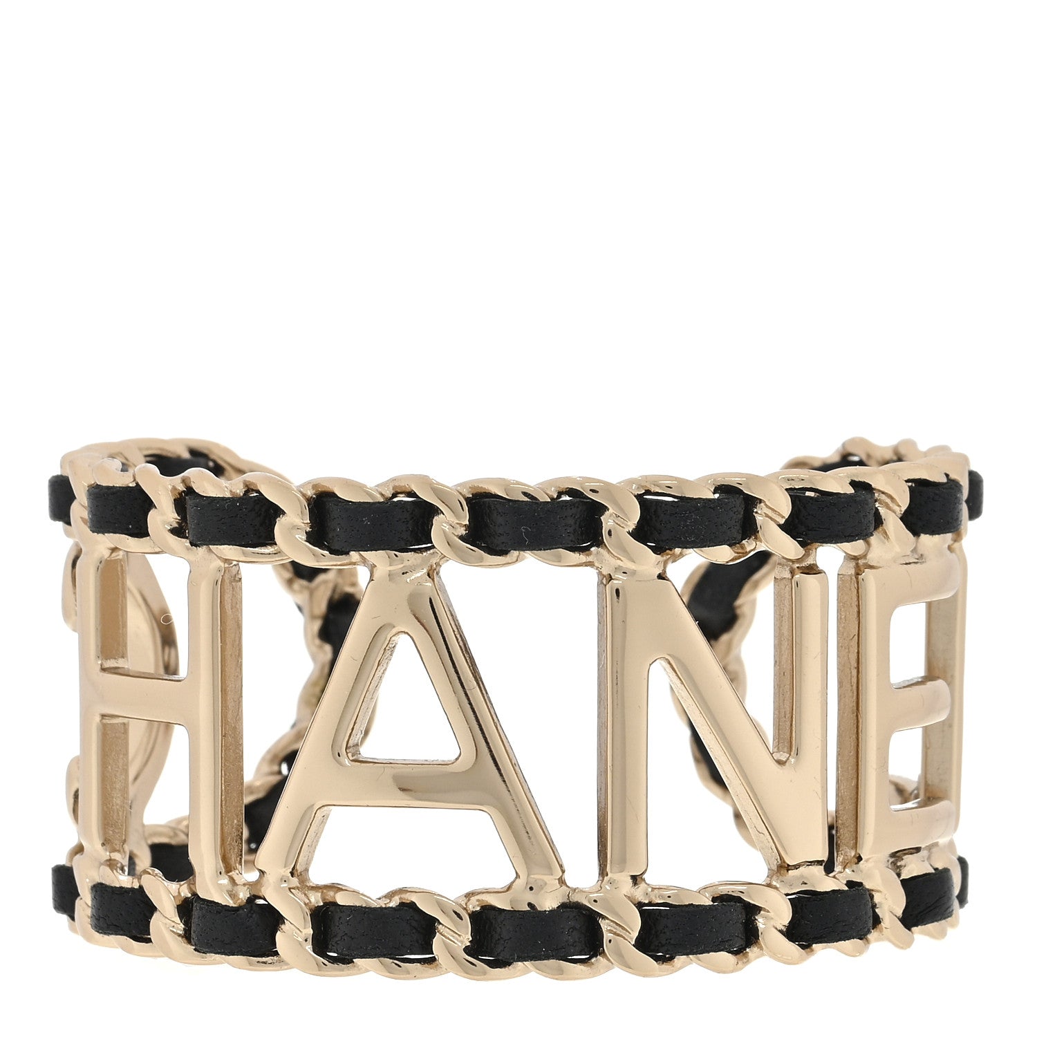Chanel Lambskin Vintage Allure Cuff Bracelet S Black Gold 1 of 3