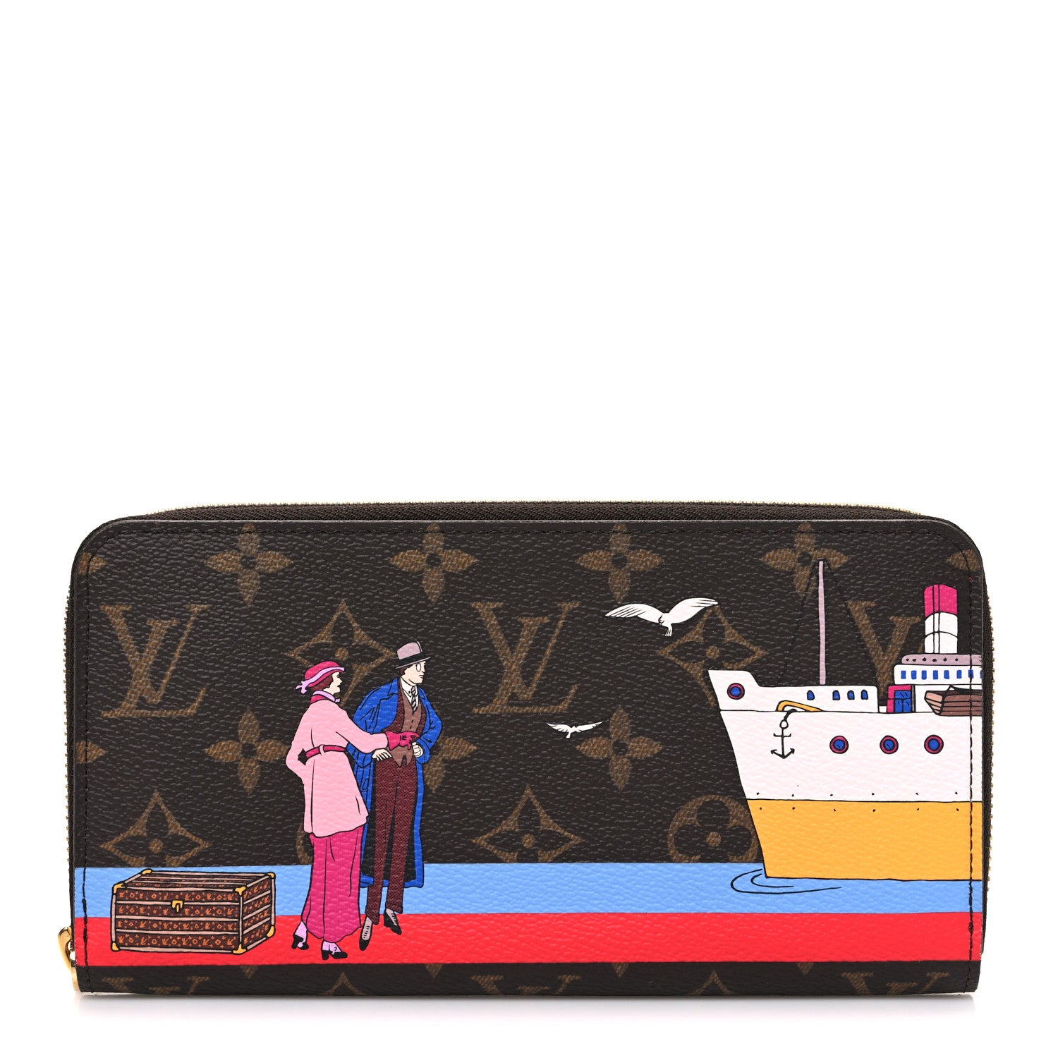 Louis Vuitton Monogram 2016 Christmas Animation Zippy Wallet Rouge