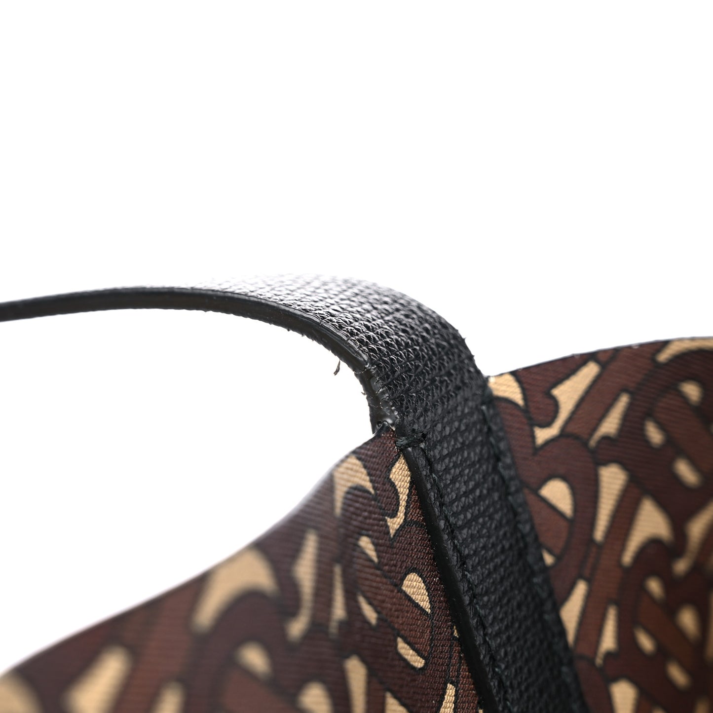 Calfskin TB Motif Embossed Medium Tote Black