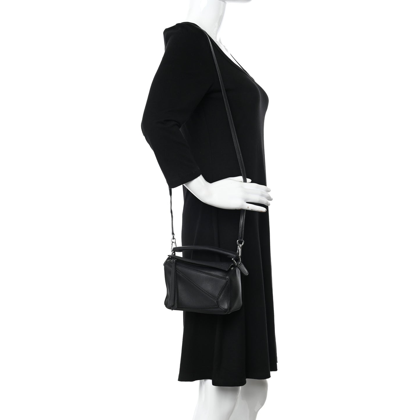 Calfskin Mini Puzzle Bag Black