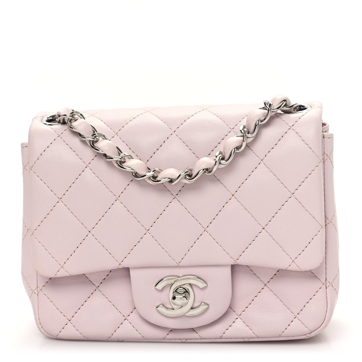 Chanel Lambskin Quilted Mini Square Flap Light Pink 1 of 10