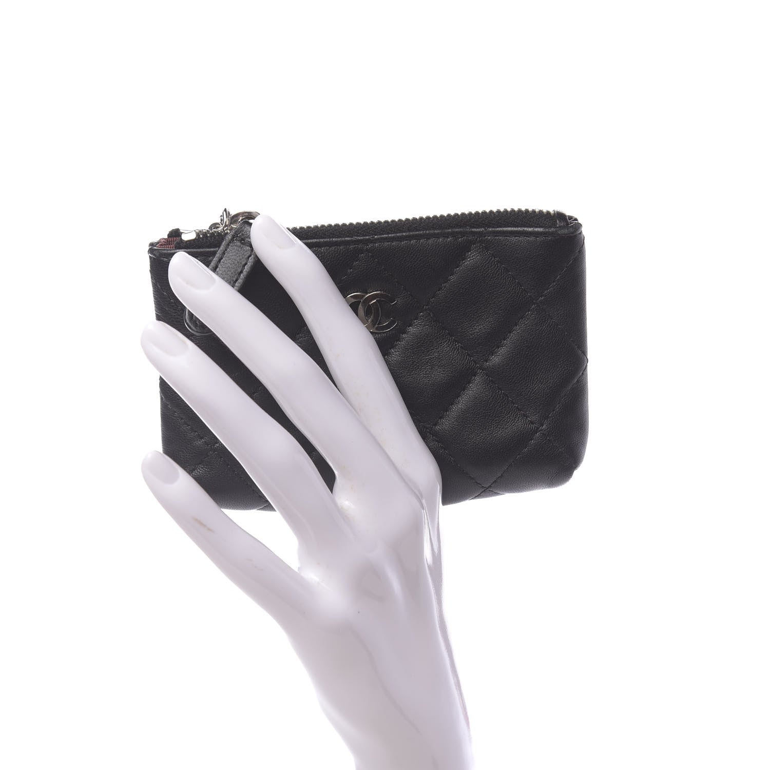 Chanel Lambskin Quilted Key Holder Case Black 2 of 10