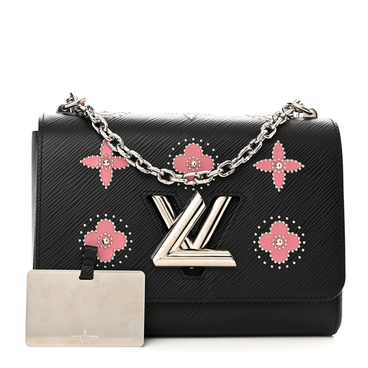 Louis Vuitton Epi Flowers Twist Shoulder Bag MM Black Bois De Rose 1 of 11