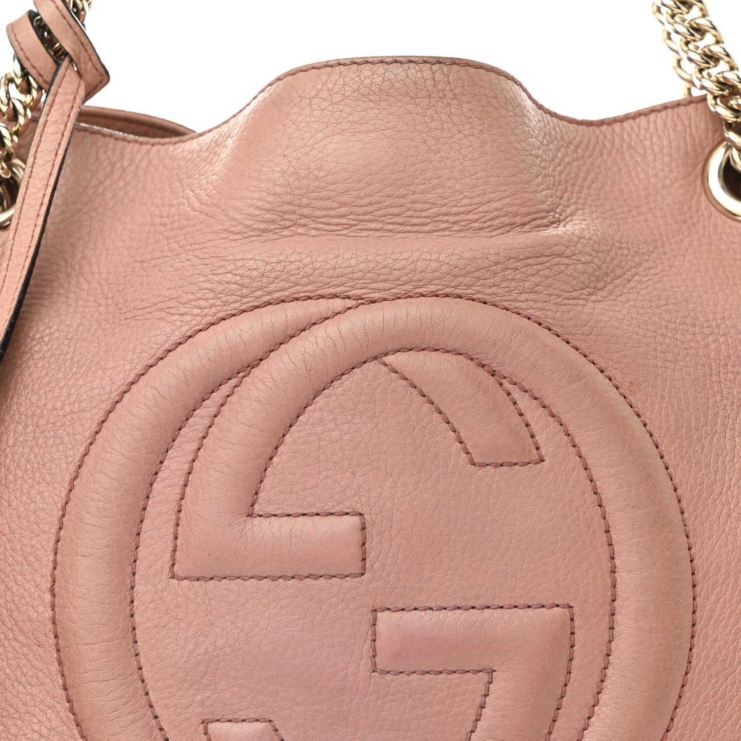 Pebbled Calfskin Medium Soho Chain Shoulder Bag Dark Cipria