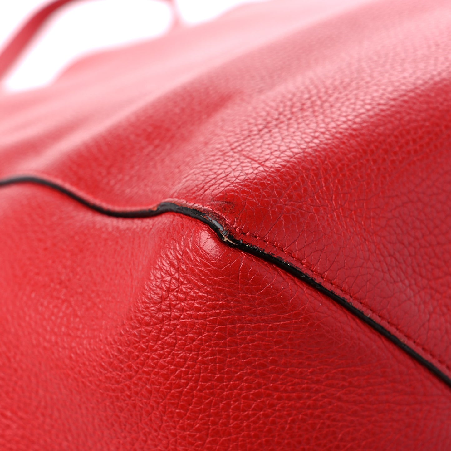 Grained Calfskin Medium Horizontal Cabas Phantom Coquelicot