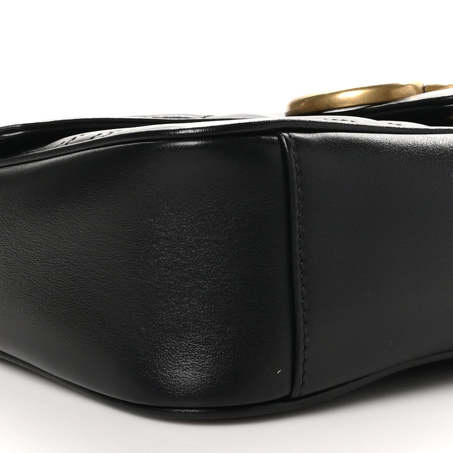 Gucci Calfskin Matelasse Small GG Marmont Shoulder Bag Black 9 of 11