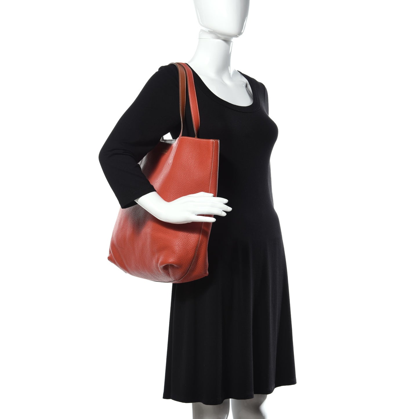 Taurillon Clemence Double Sens 36 Reversible Tote Gold Sanguine