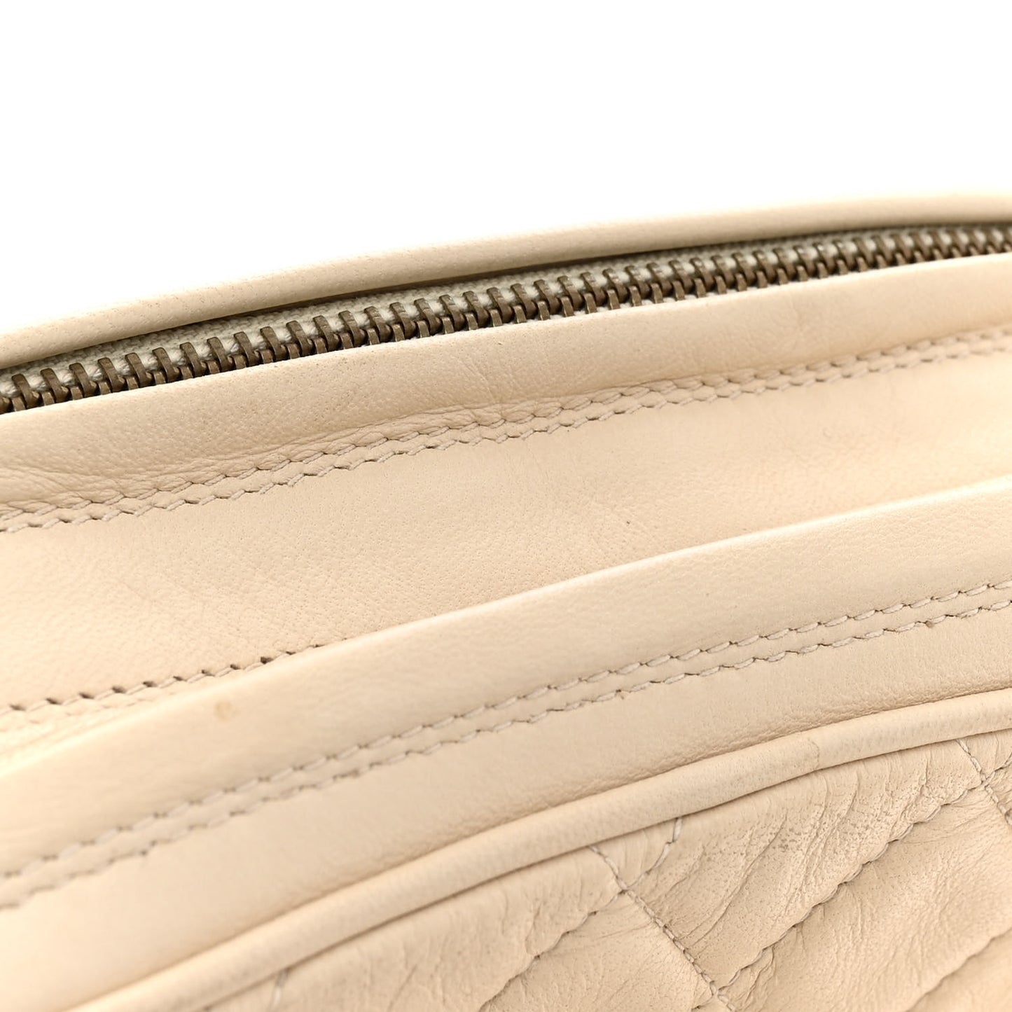 Lambskin Quilted CC Camera Case Beige
