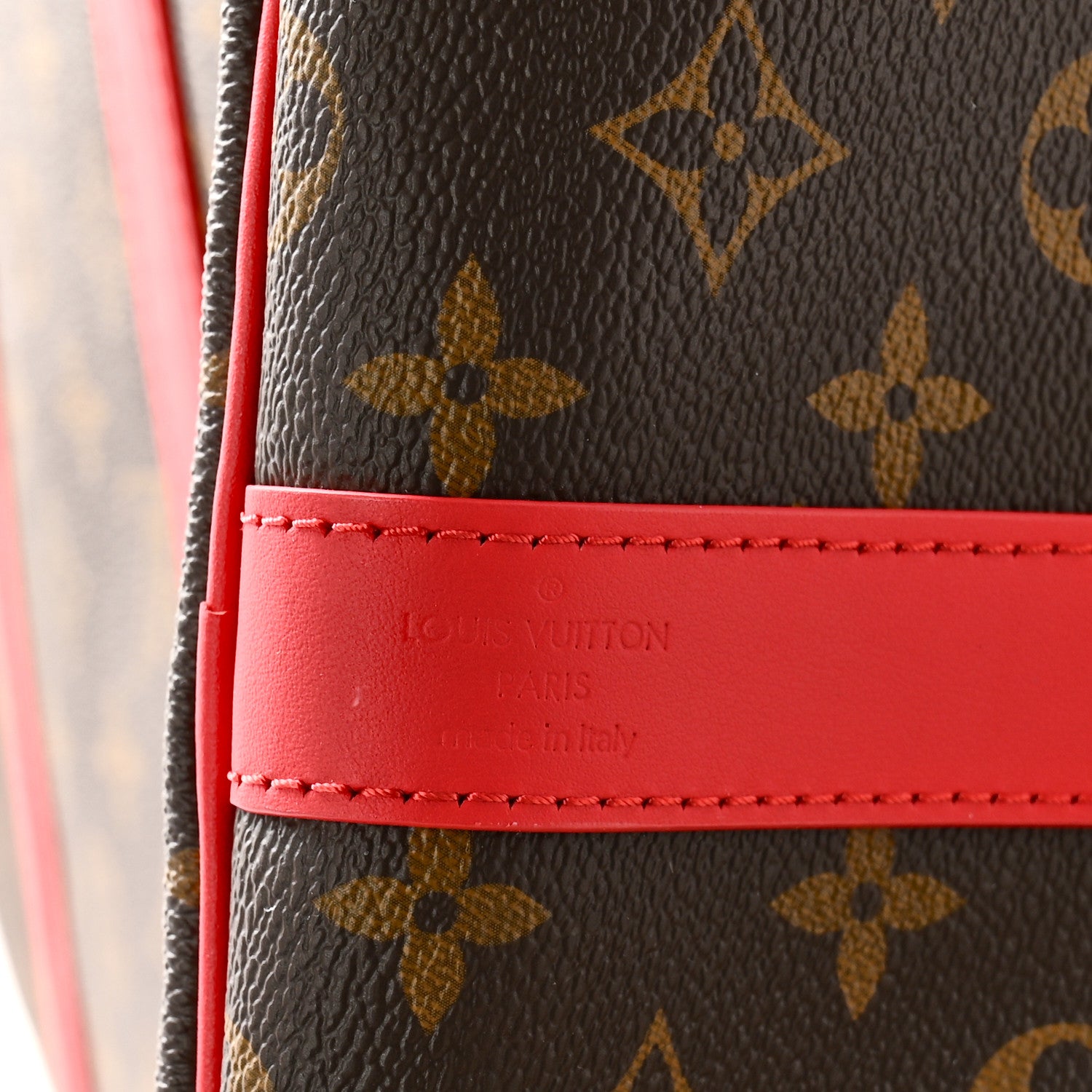 Louis Vuitton Calfskin Monogram Keepall Bandouliere 50 Coquelicot 5 of 11