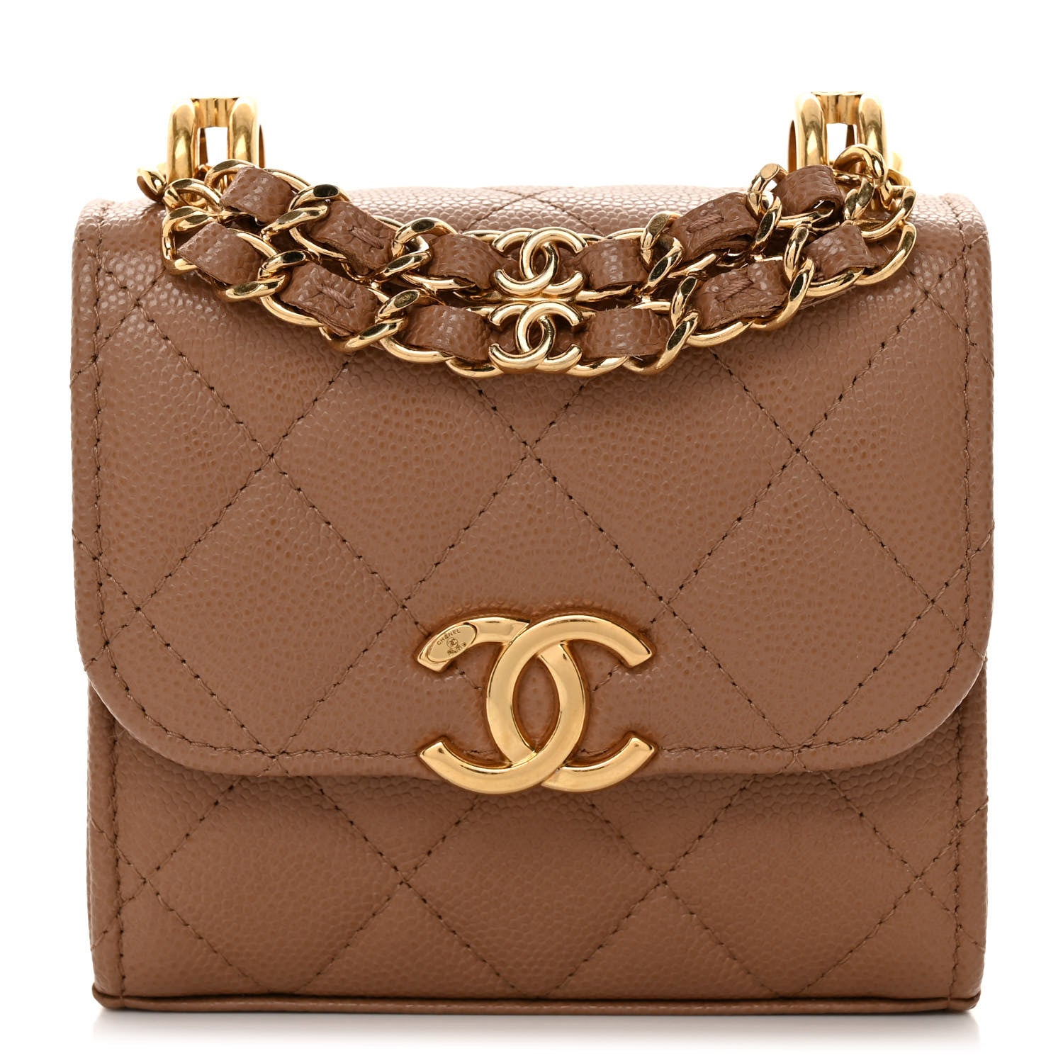Chanel Caviar Quilted Coco First Clutch With Chain Beige 1 of 11