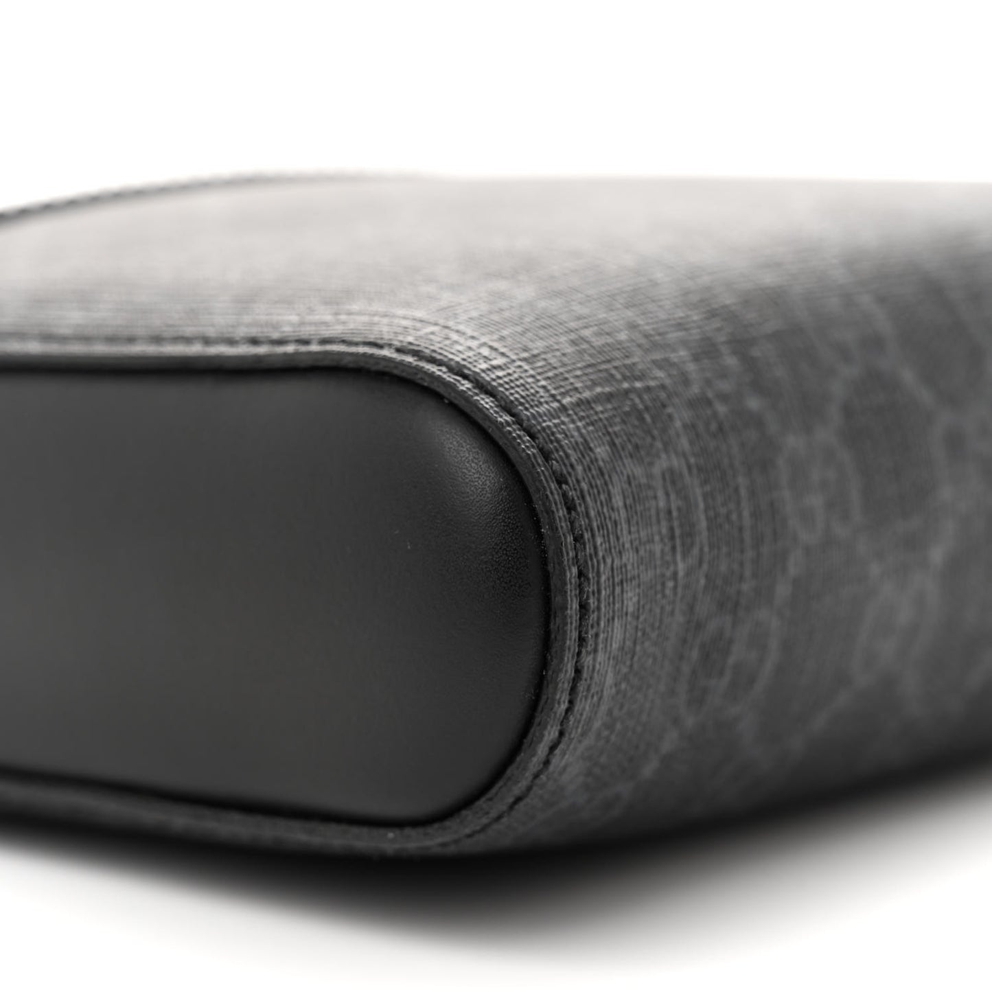 GG Supreme Monogram Web Small Flat Messenger Bag Black Grey