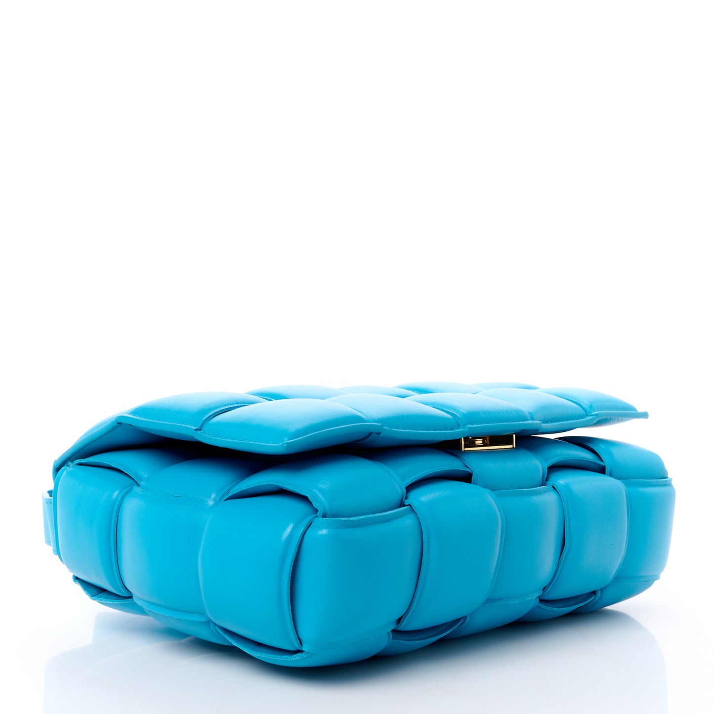 Nappa Maxi Intreccio Padded Cassette Crossbody Bag Pool
