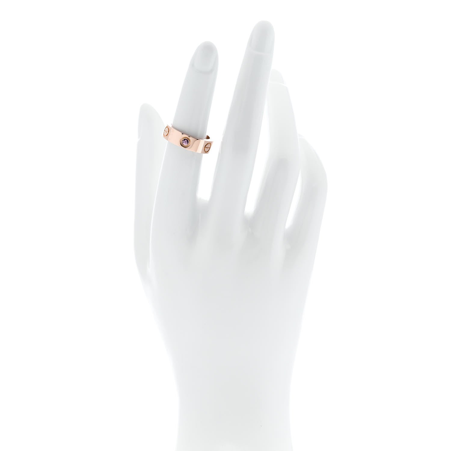 Cartier 18K Pink Gold Pink Sapphire 5.5mm LOVE Ring 50 5.25 2 of 4