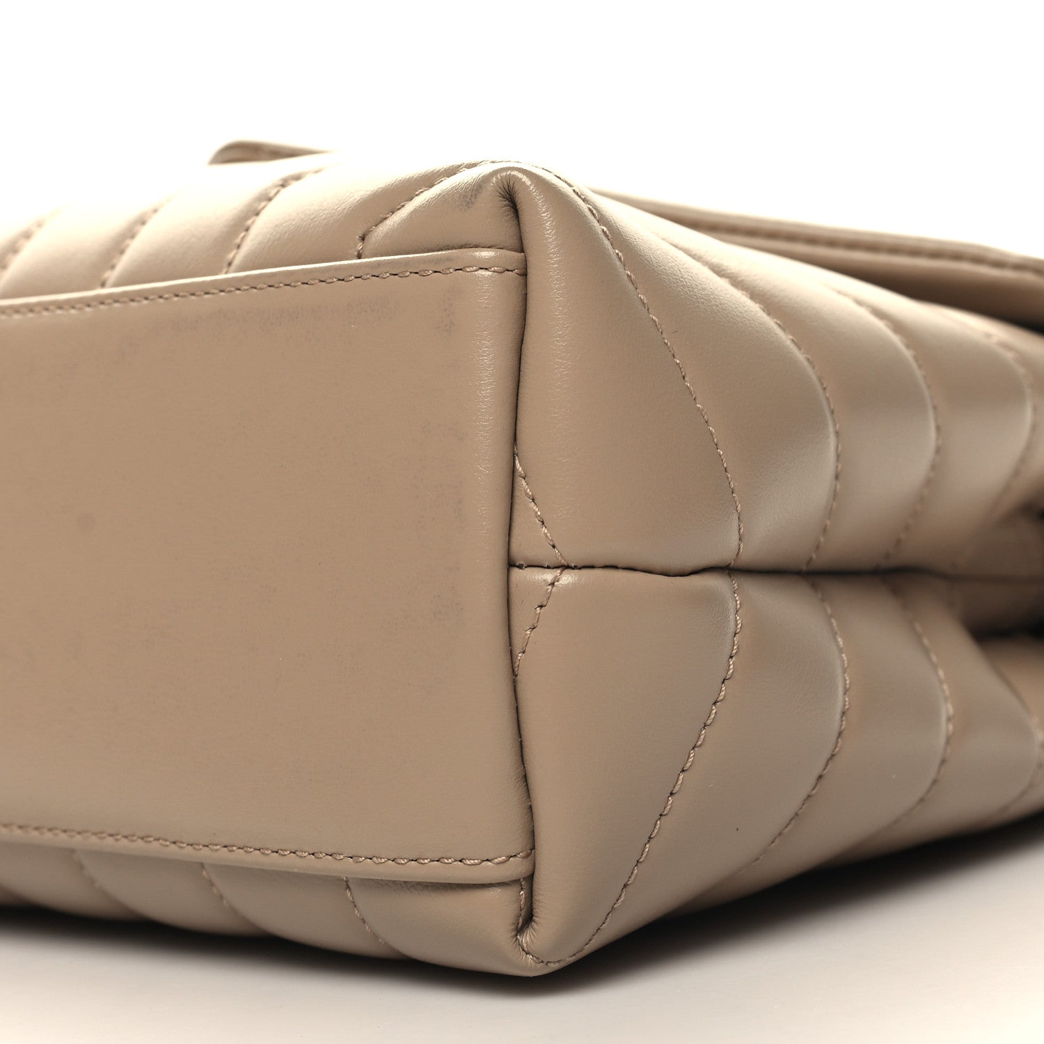 Saint Laurent Calfskin Y Quilted Monogram Small Loulou Chain Satchel Dark Beige 11 of 11