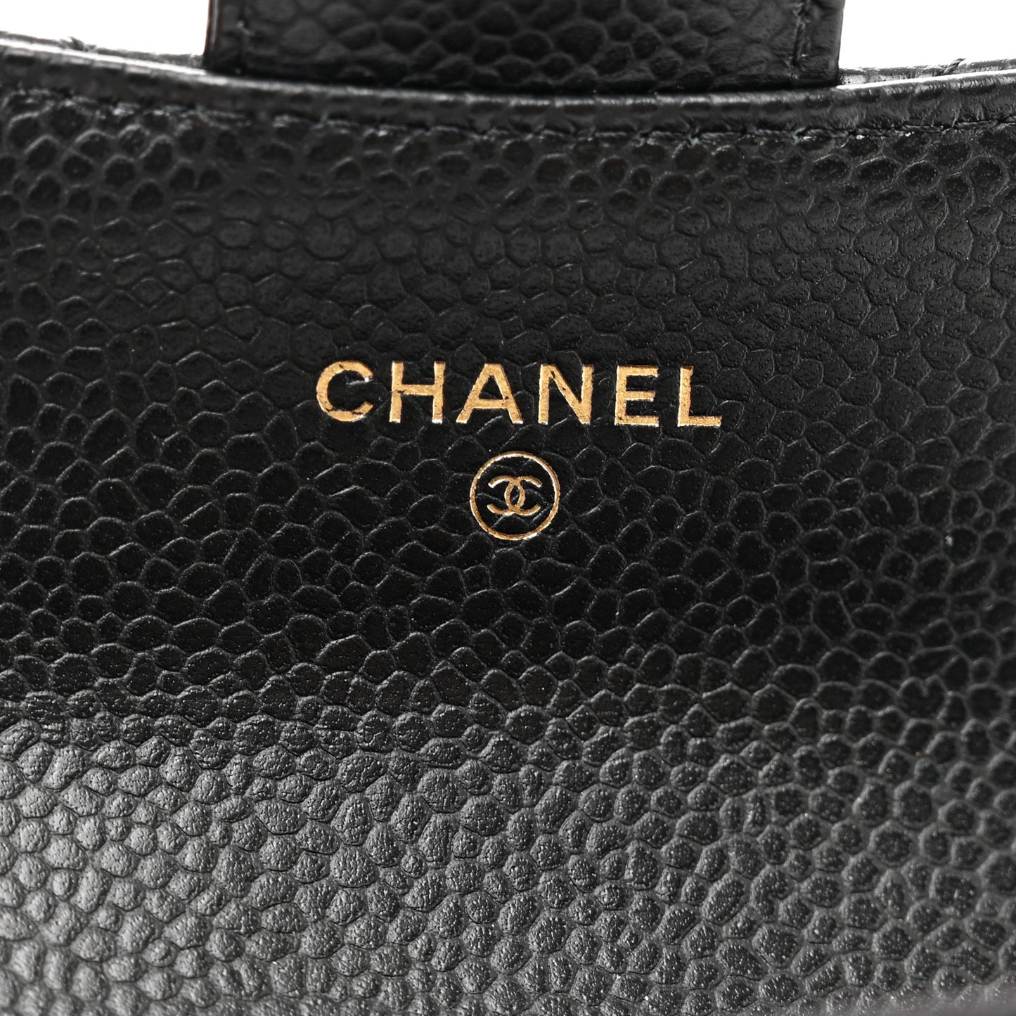 Caviar Quilted Flap Card Holder Wallet Black