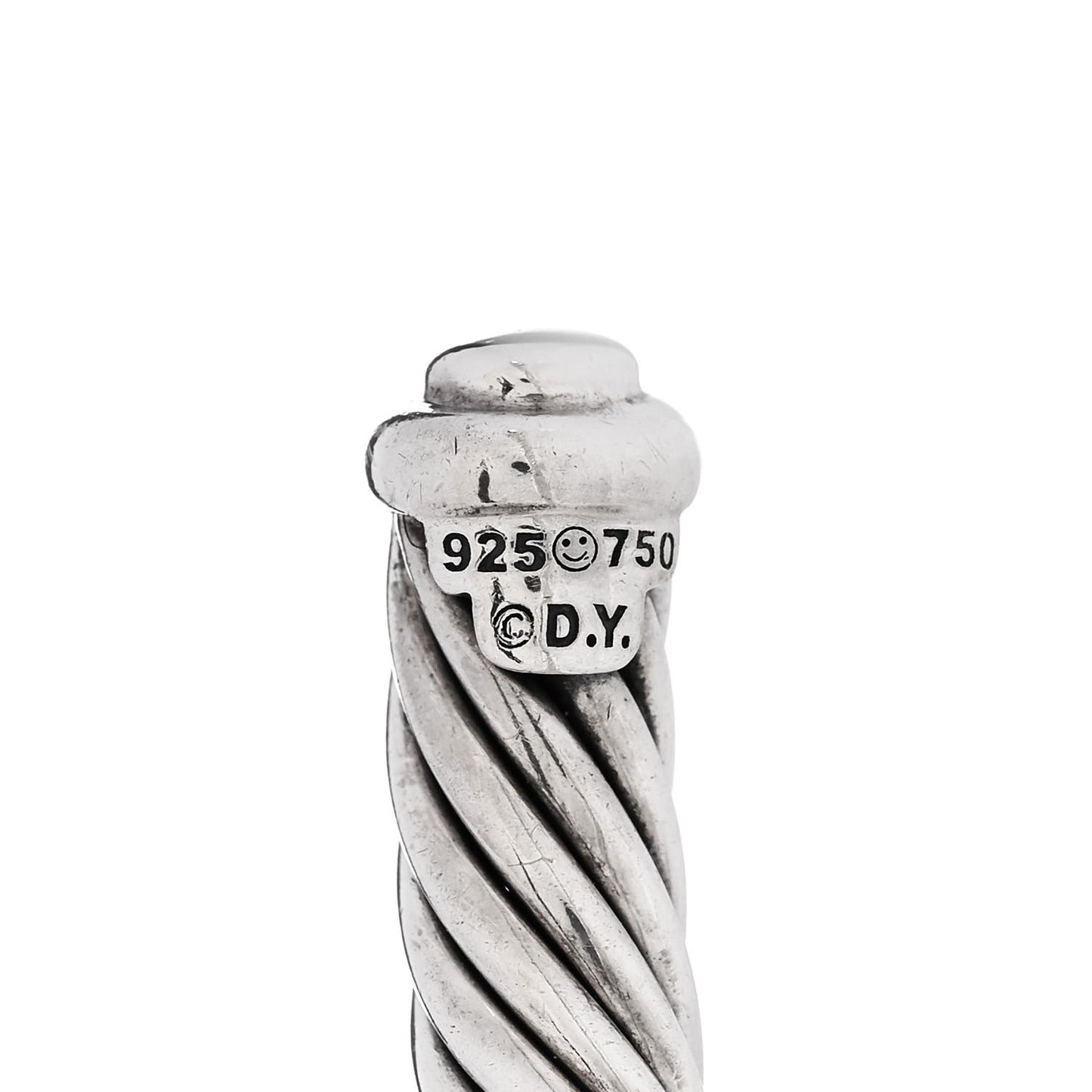 Sterling Silver 18K White Gold Diamond 7mm Cable Classics Station Bracelet