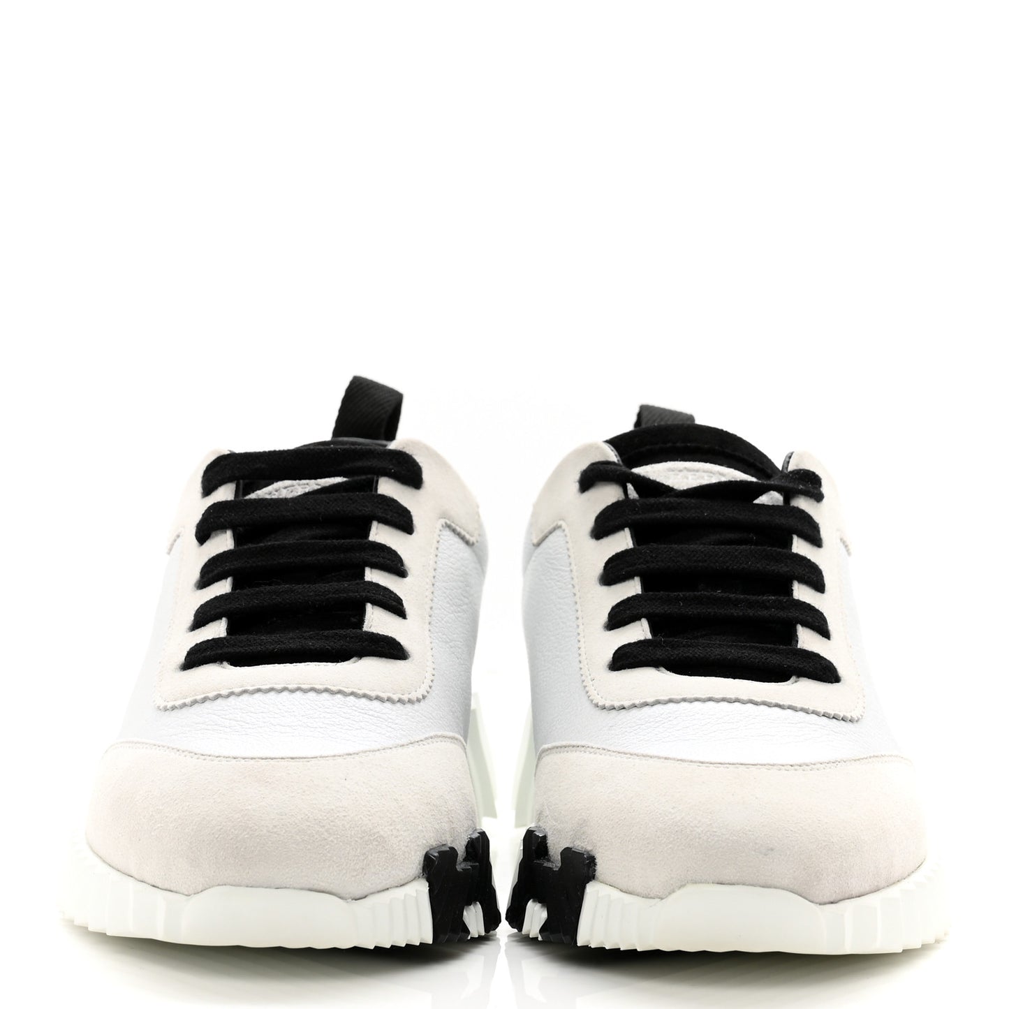 Goatskin Suede Goatskin Bouncing Sneakers 36 White Black