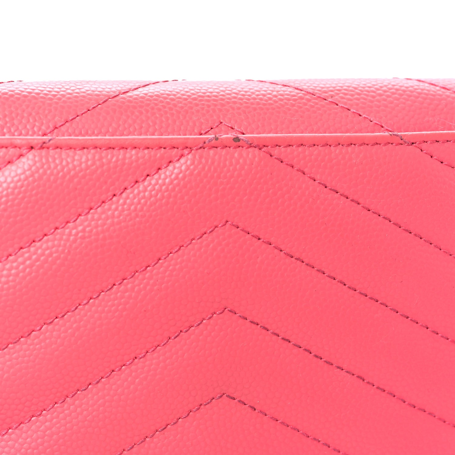 Saint Laurent Grain De Poudre Matelasse Chevron Small Monogram Envelope Wallet Rose Clair 16 of 16