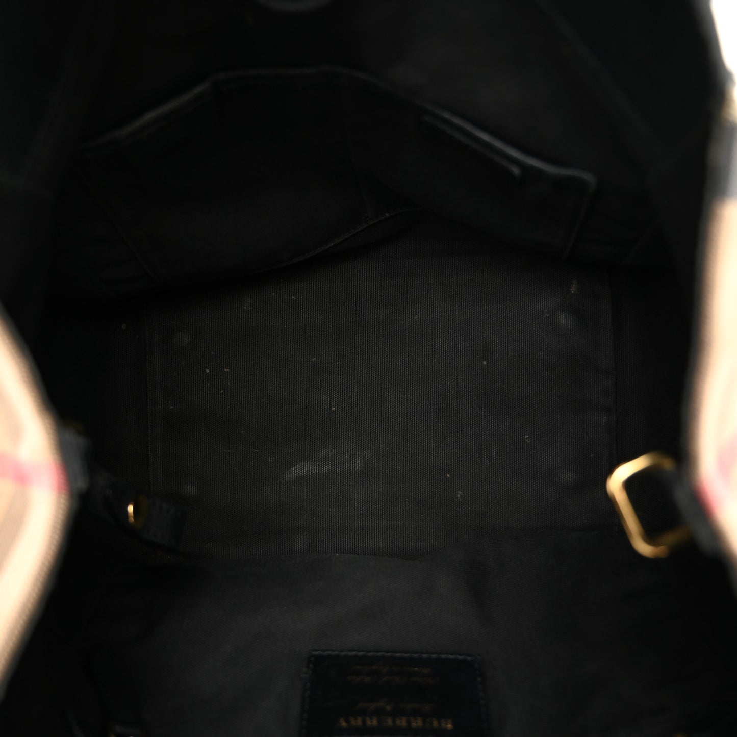 Grainy Calfskin House Check Small Canterbury Black