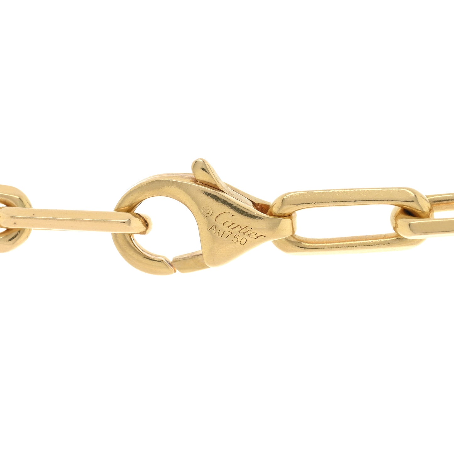 18K Yellow Gold SM Santos De Cartier Link Necklace 22"