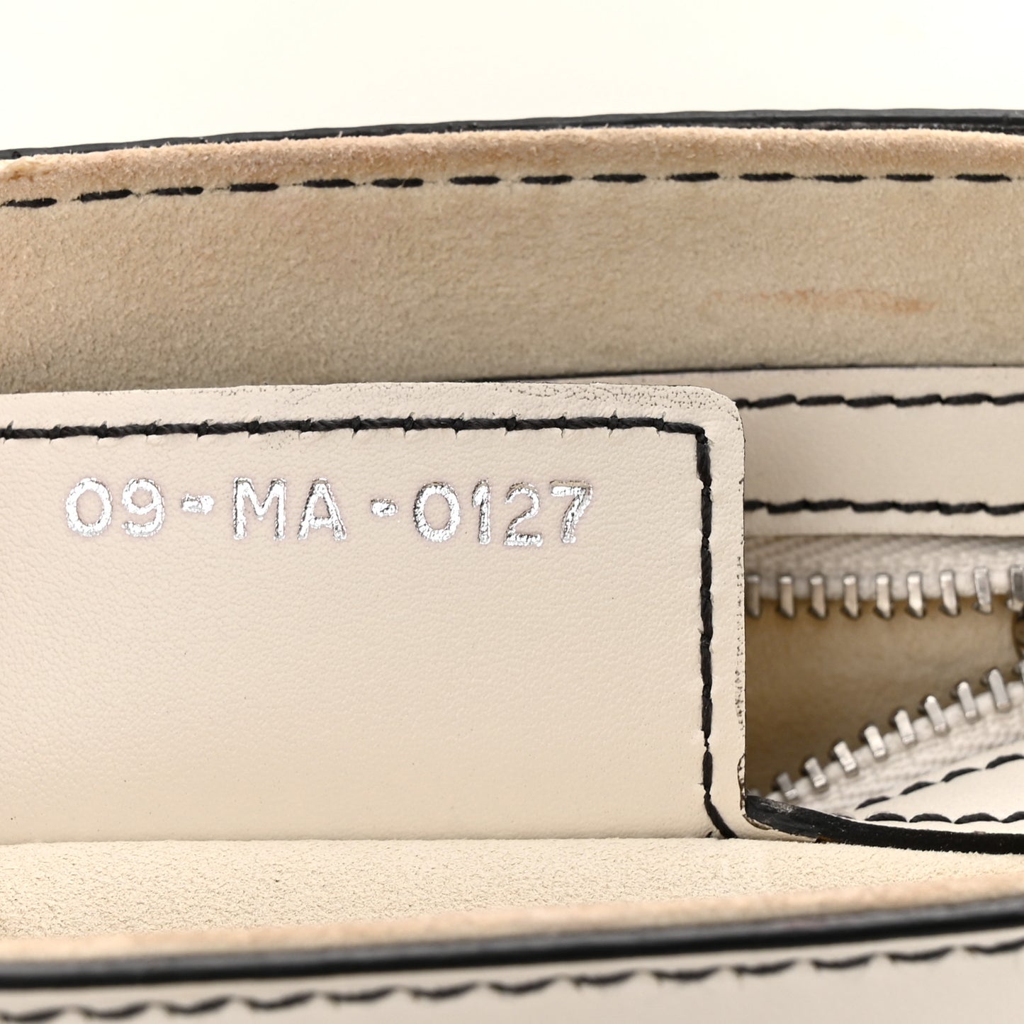 Calfskin Mini D Fence Saddle Bag White