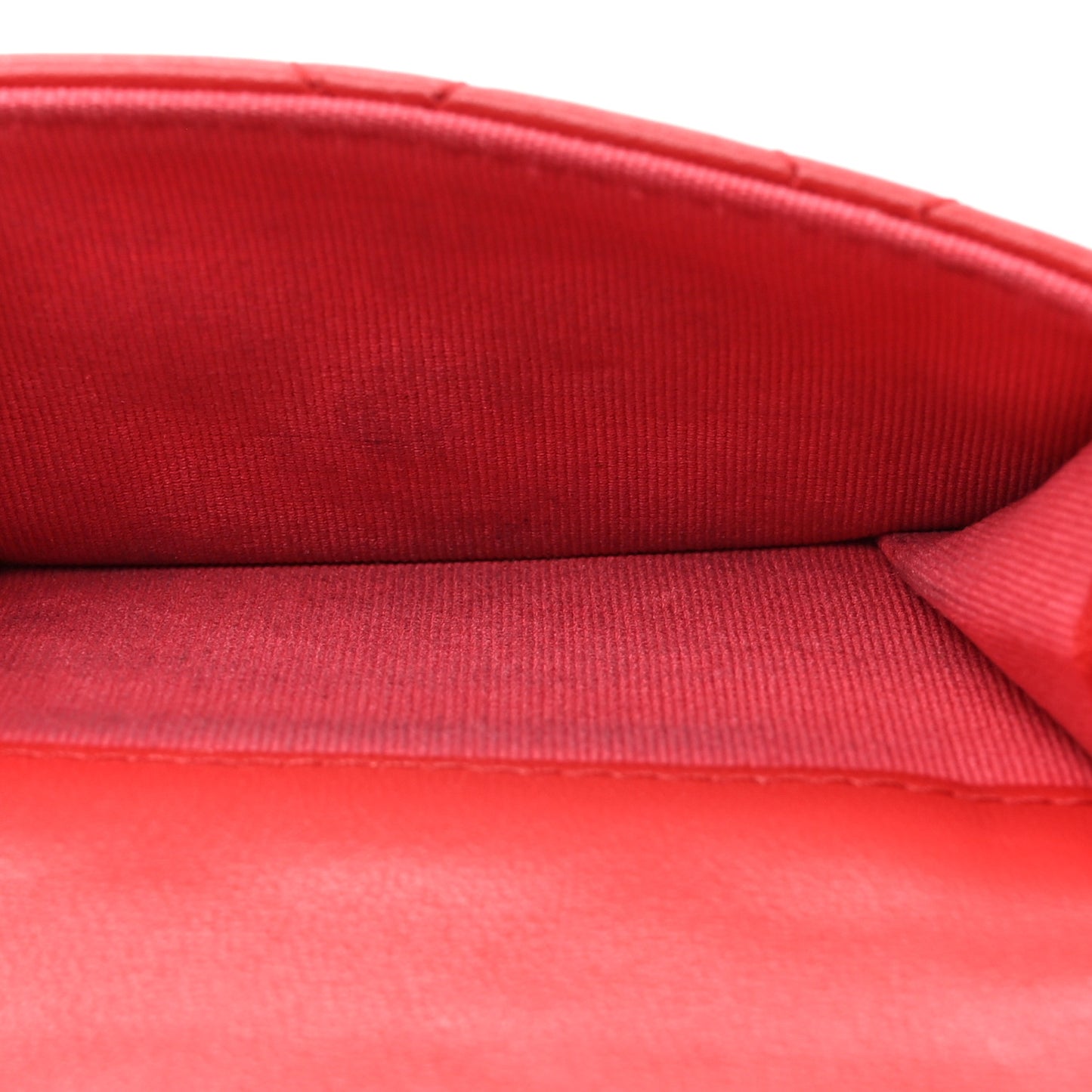 Lambskin Quilted Double Flap Wallet  Red