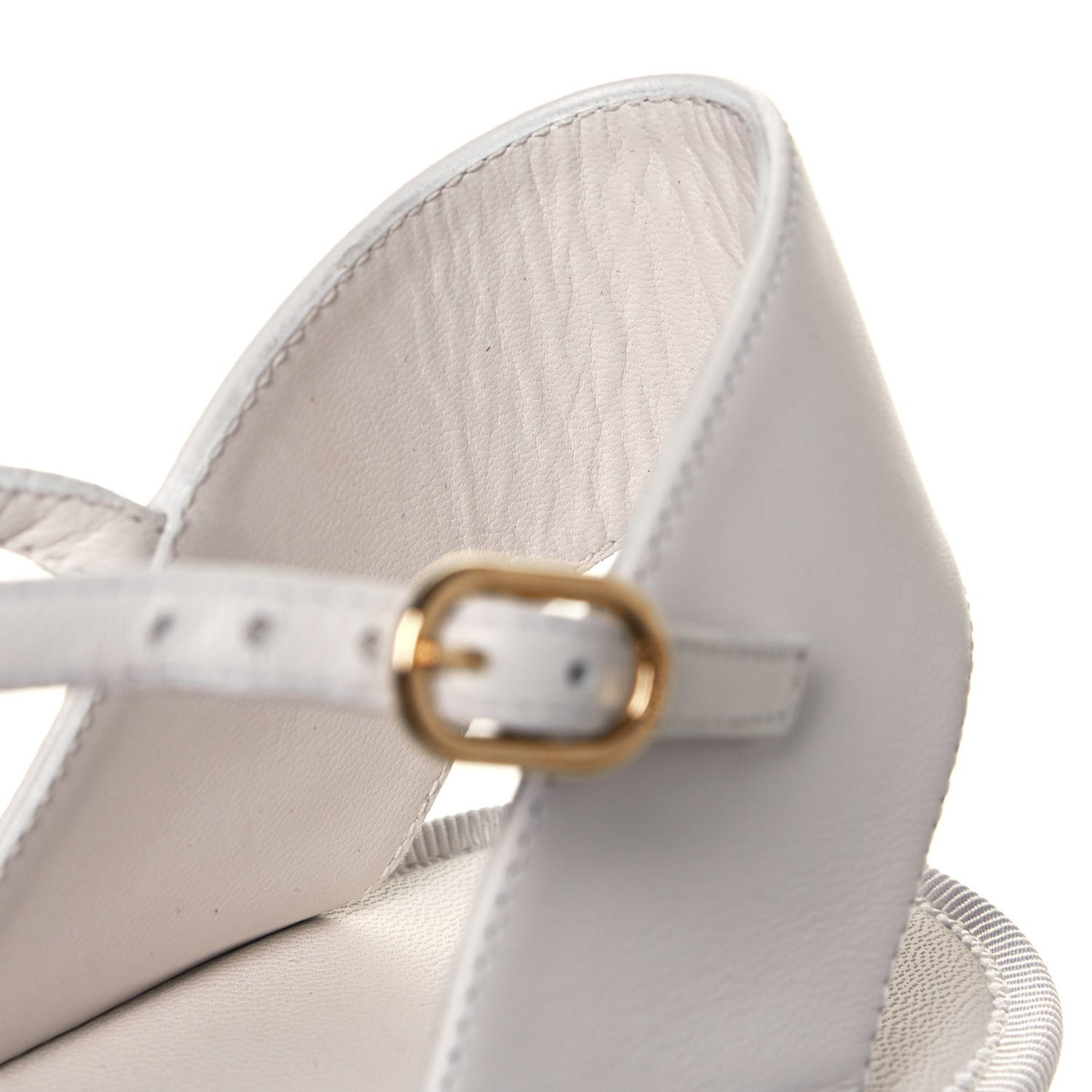 Nappa FF Embossed Espadrille Platform Sandals 38 Snow