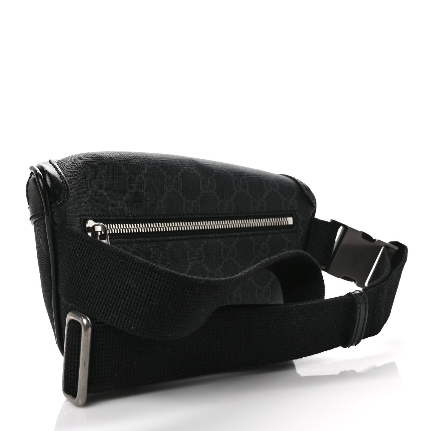 GG Supreme Monogram Textured Calfskin Retro Interlocking G Belt Bag Black