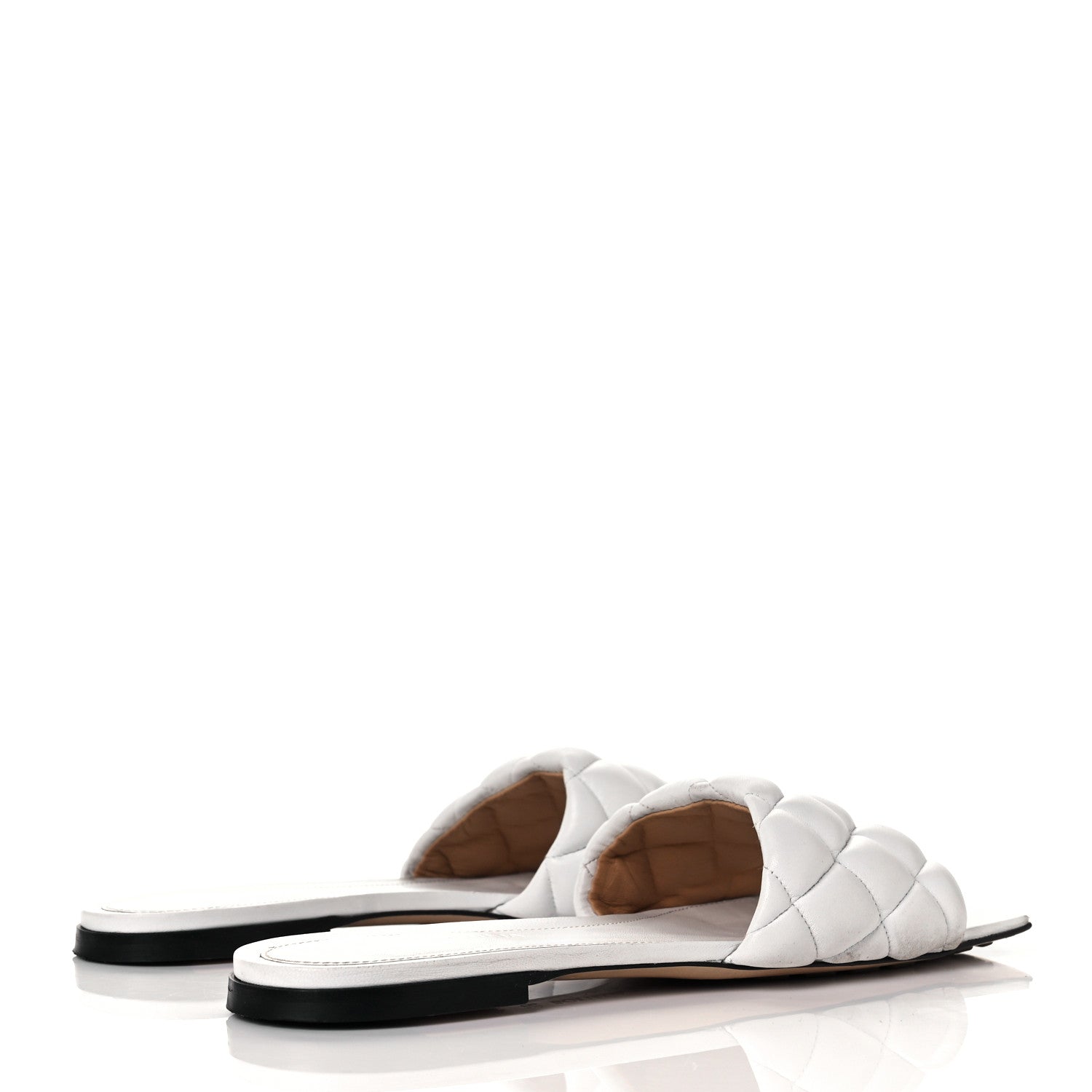 Bottega Veneta Nappa Matelasse Padded Flat Sandals 38 Optic White 4 of 11
