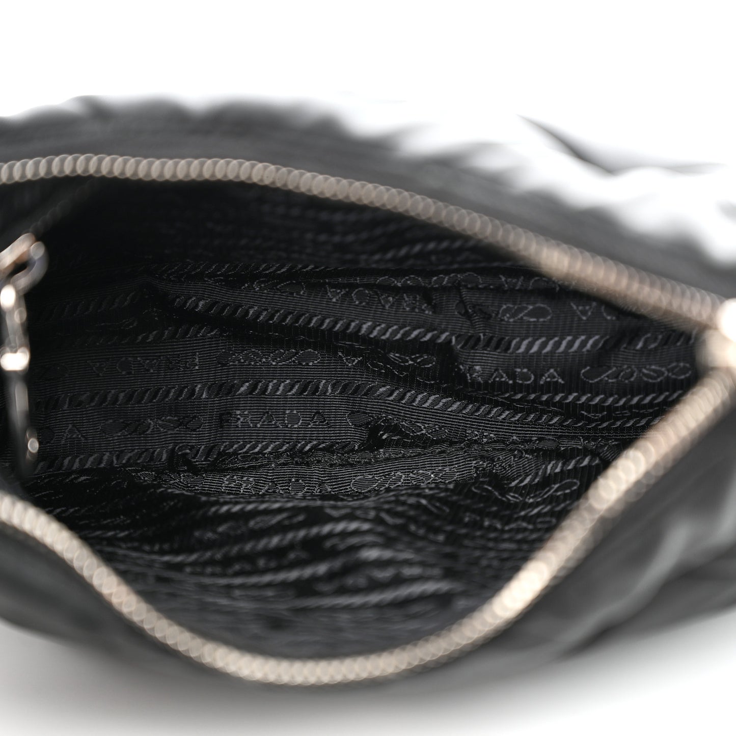 Re-Nylon Triangle Padded Patchwork Shoulder Bag Black