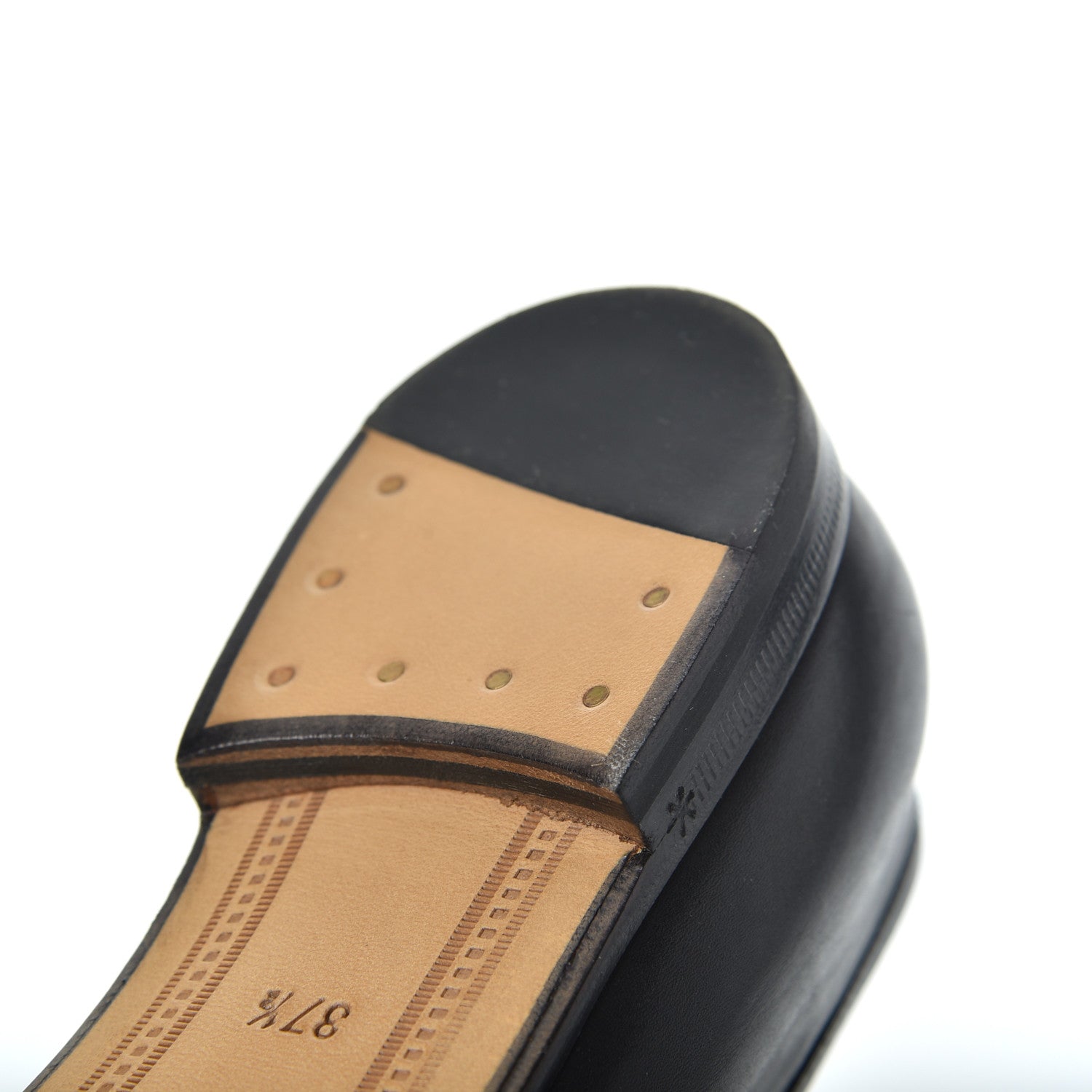 Gucci Calfskin Womens Jordaan Loafers 37.5 Black 9 of 14