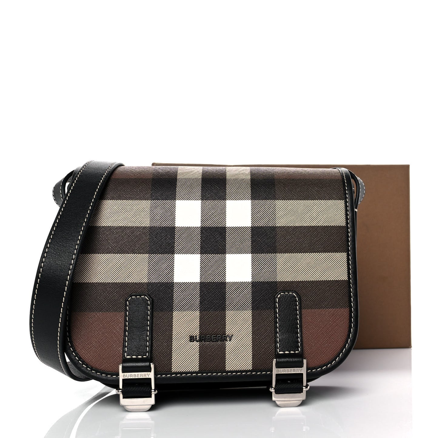 E-Canvas Giant Check Rider Crossbody Dark Cranberry