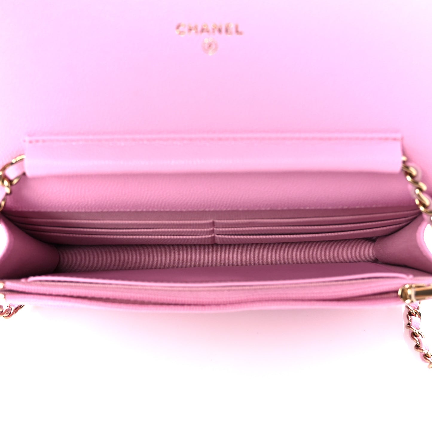 Caviar Quilted Wallet on Chain WOC Lilac