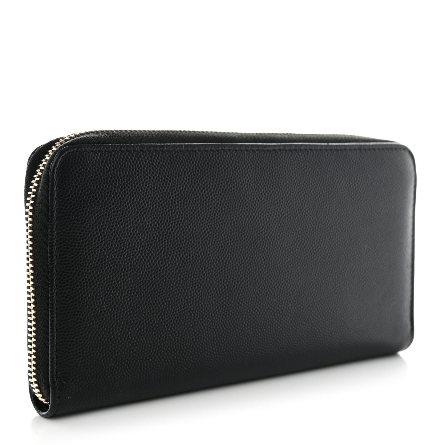 Caviar Studded Deauville Large Zip Around Wallet Black