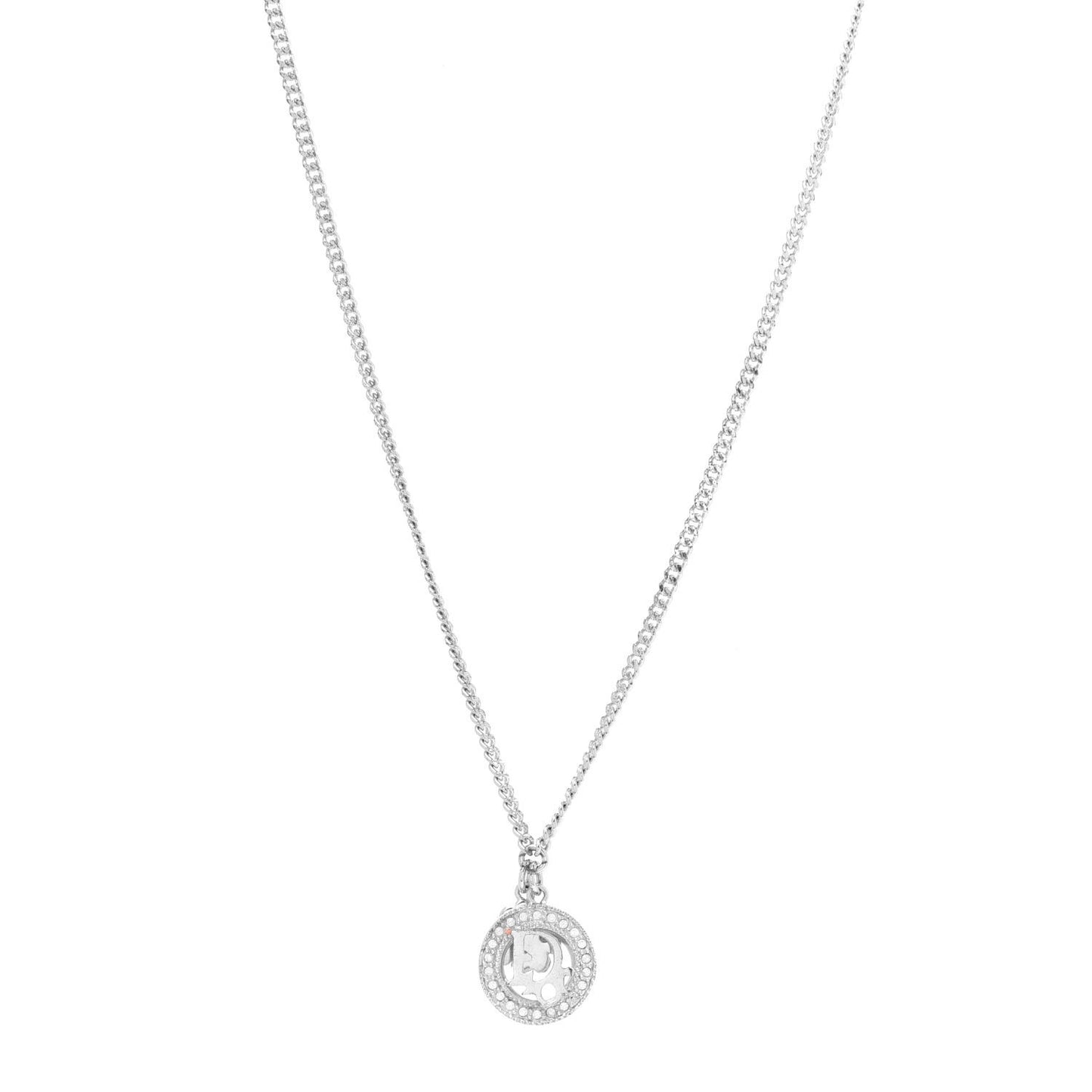 Crystal Logo Necklace Silver