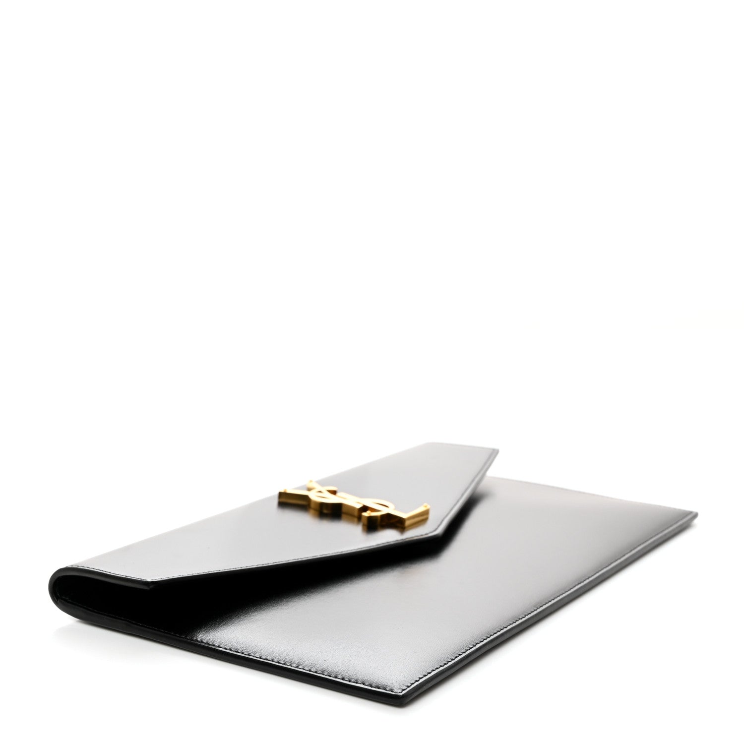 Saint Laurent Smooth Shiny Calfskin Monogram Uptown Pouch Black 4 of 7