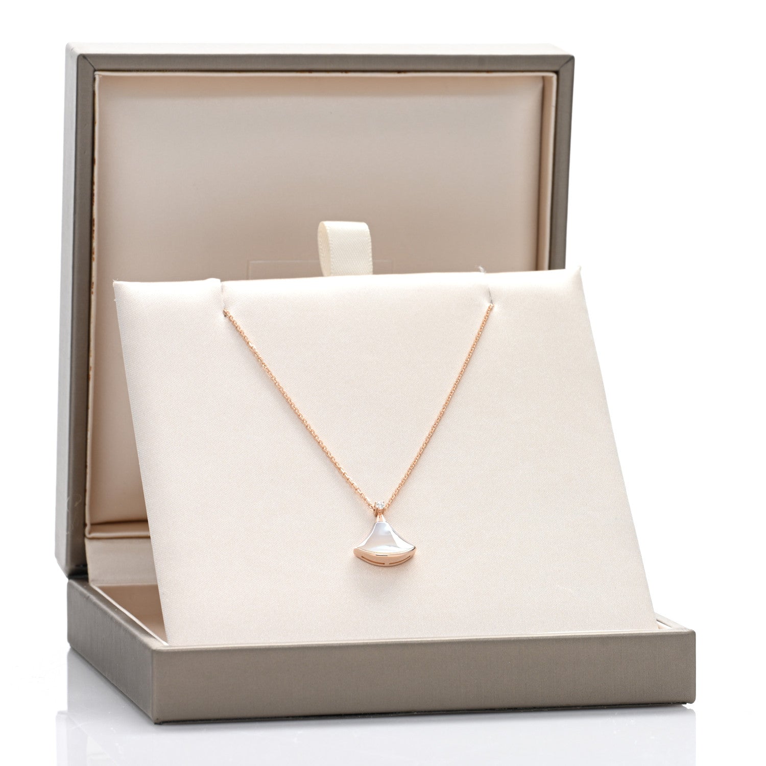 Bulgari 18K Rose Gold Diamond Mother of Pearl Small Divas' Dream Pendant Necklace 5 of 5