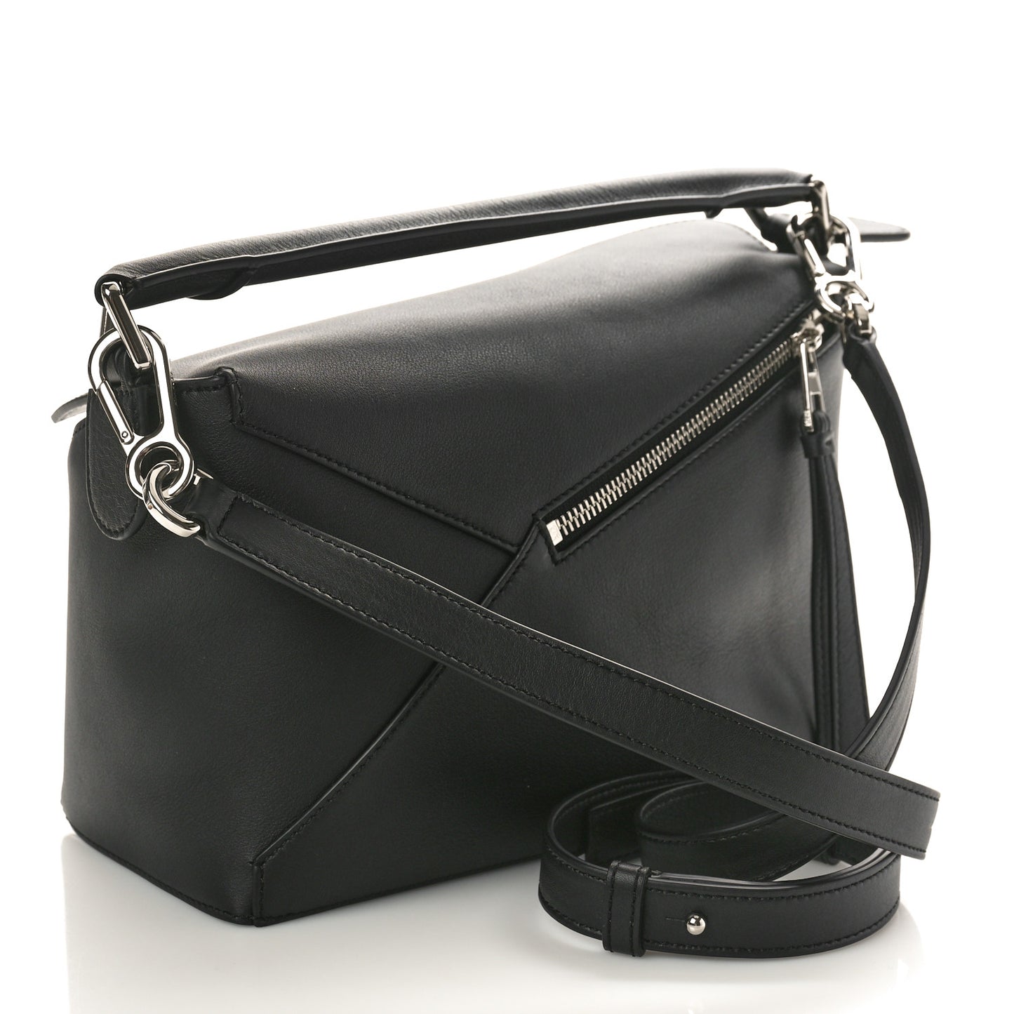 Calfskin Small Puzzle Bag Black