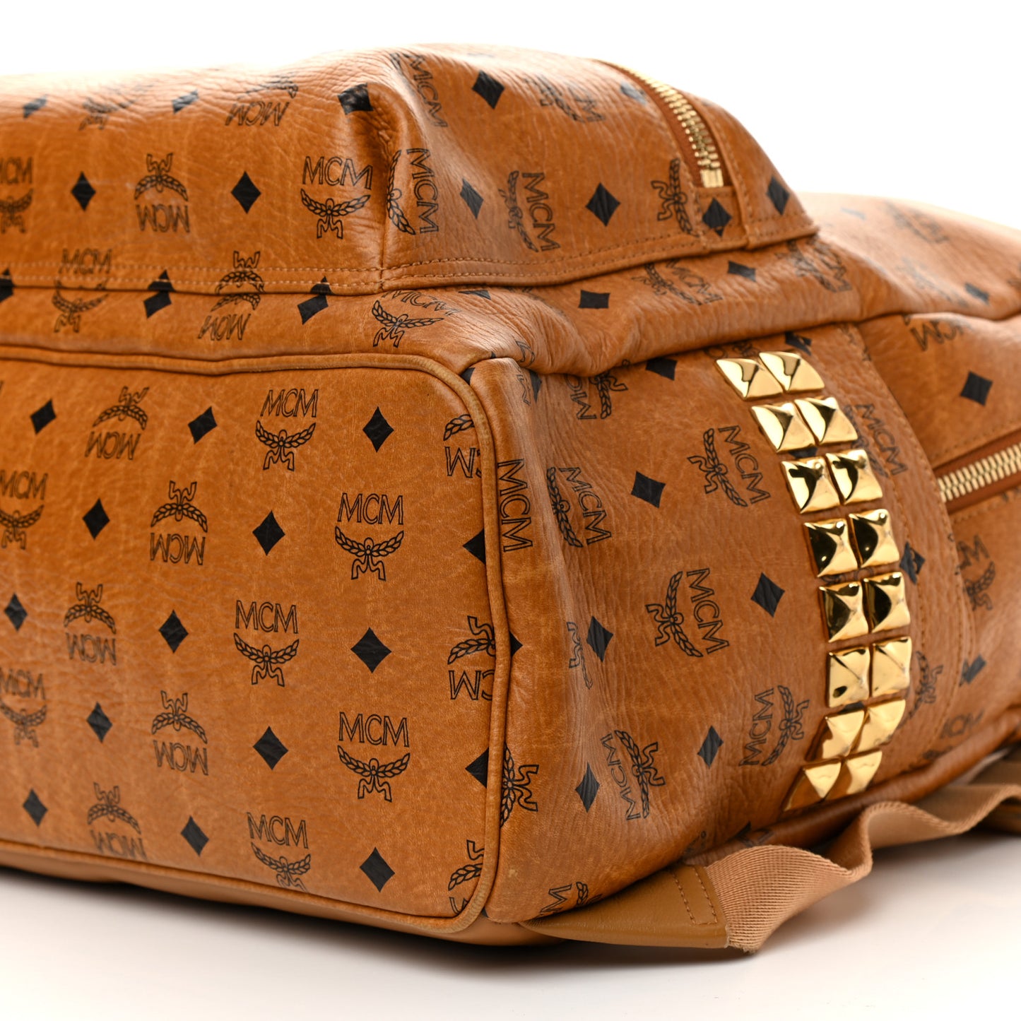 Visetos Large Side Studs Stark Backpack Cognac