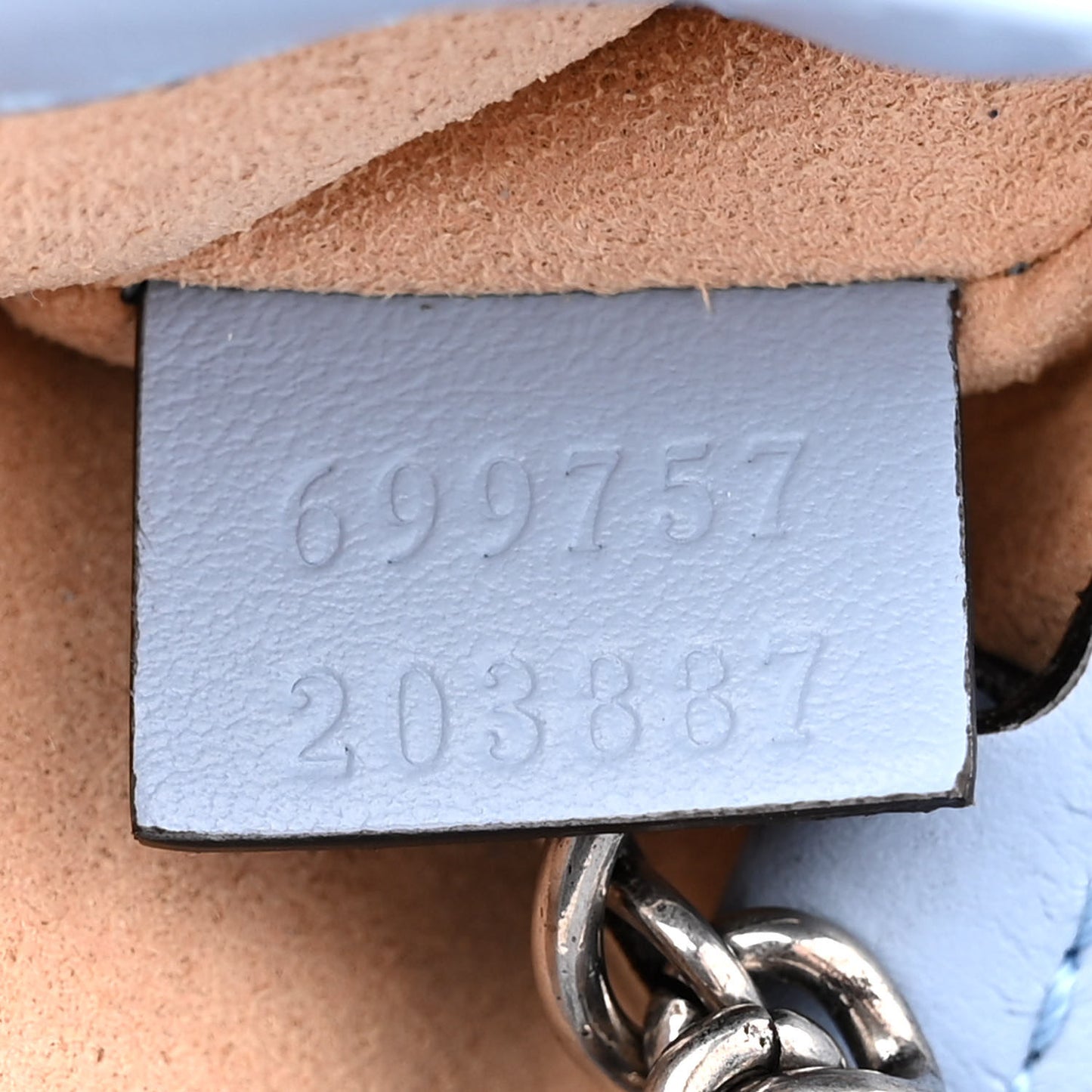 Calfskin Matelasse Monochrome GG Marmont Chain Belt Bag Porcelain Light Blue
