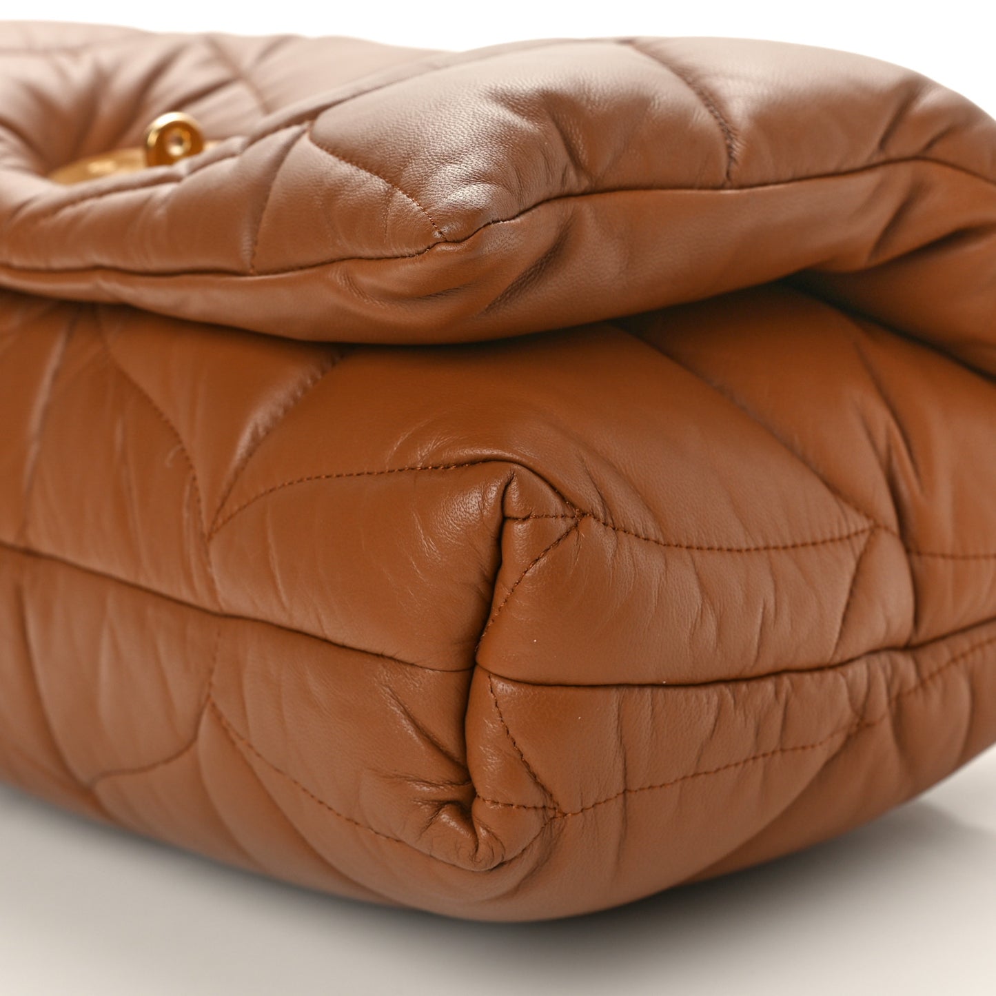 Nappa Pillow Quilted Little Softie Bag Tobacco Brown