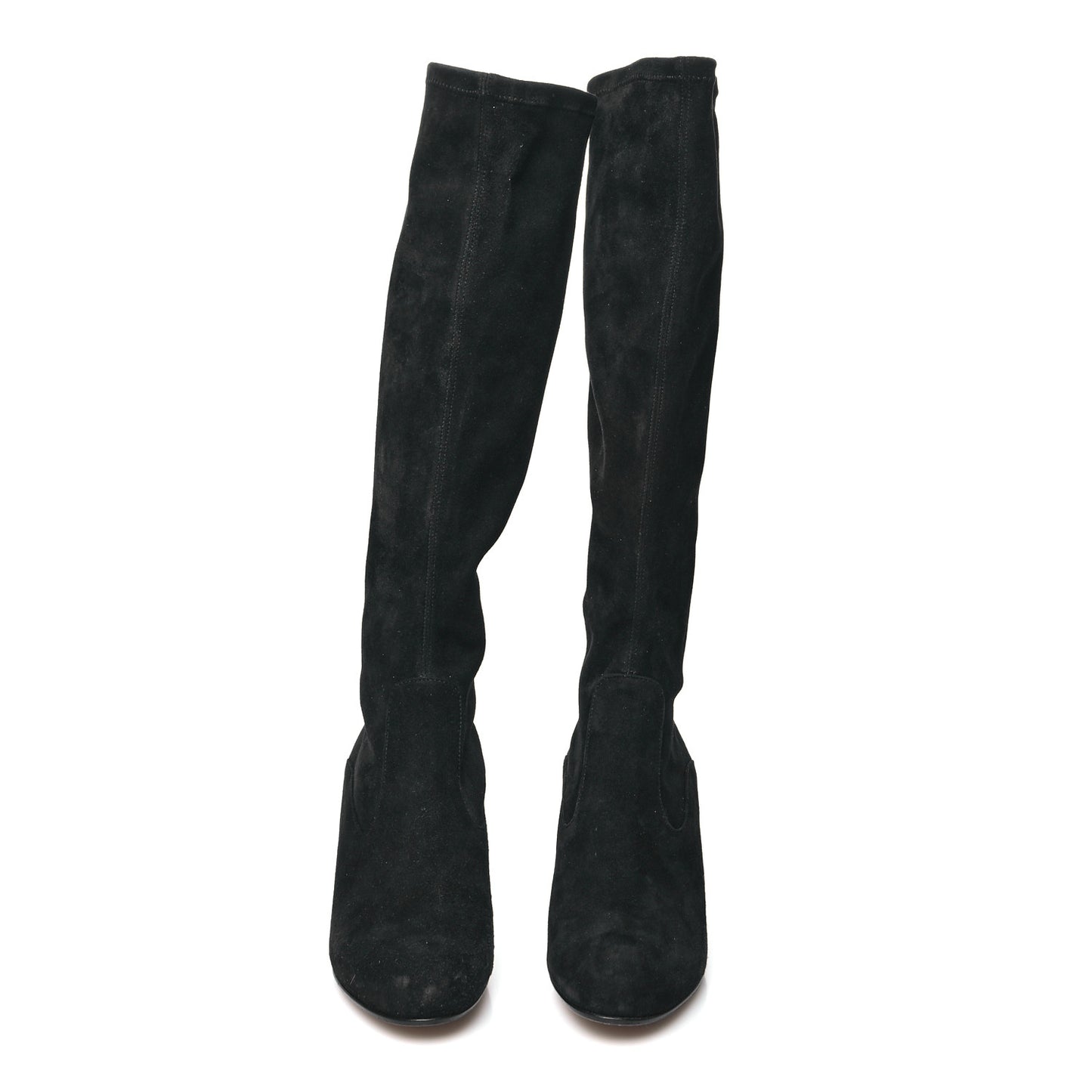 Suede Stretch Knee Boots 36 Black