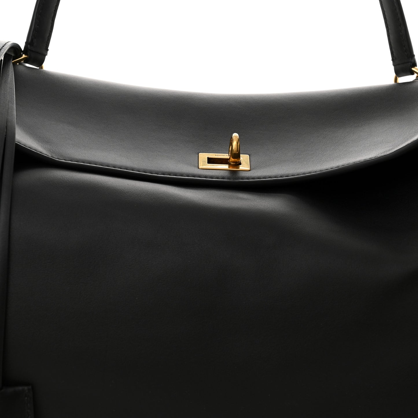 Smooth Calfskin Large Rodeo Top Handle Handbag Black