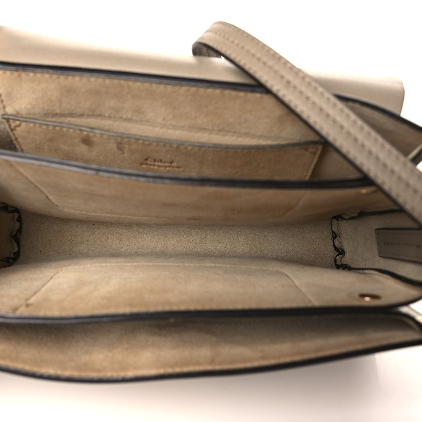 Suede Calfskin Small Faye Shoulder Bag Motty Grey
