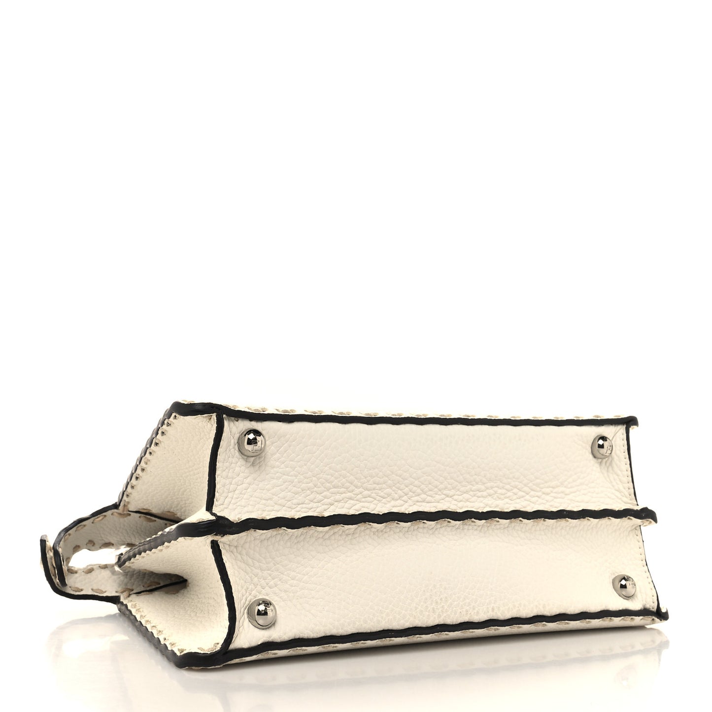 Vitello Granato Camoscio Elaphe Python Print Macro Stitchings Small Peekaboo I SEE U Iconic Satchel White Roccia