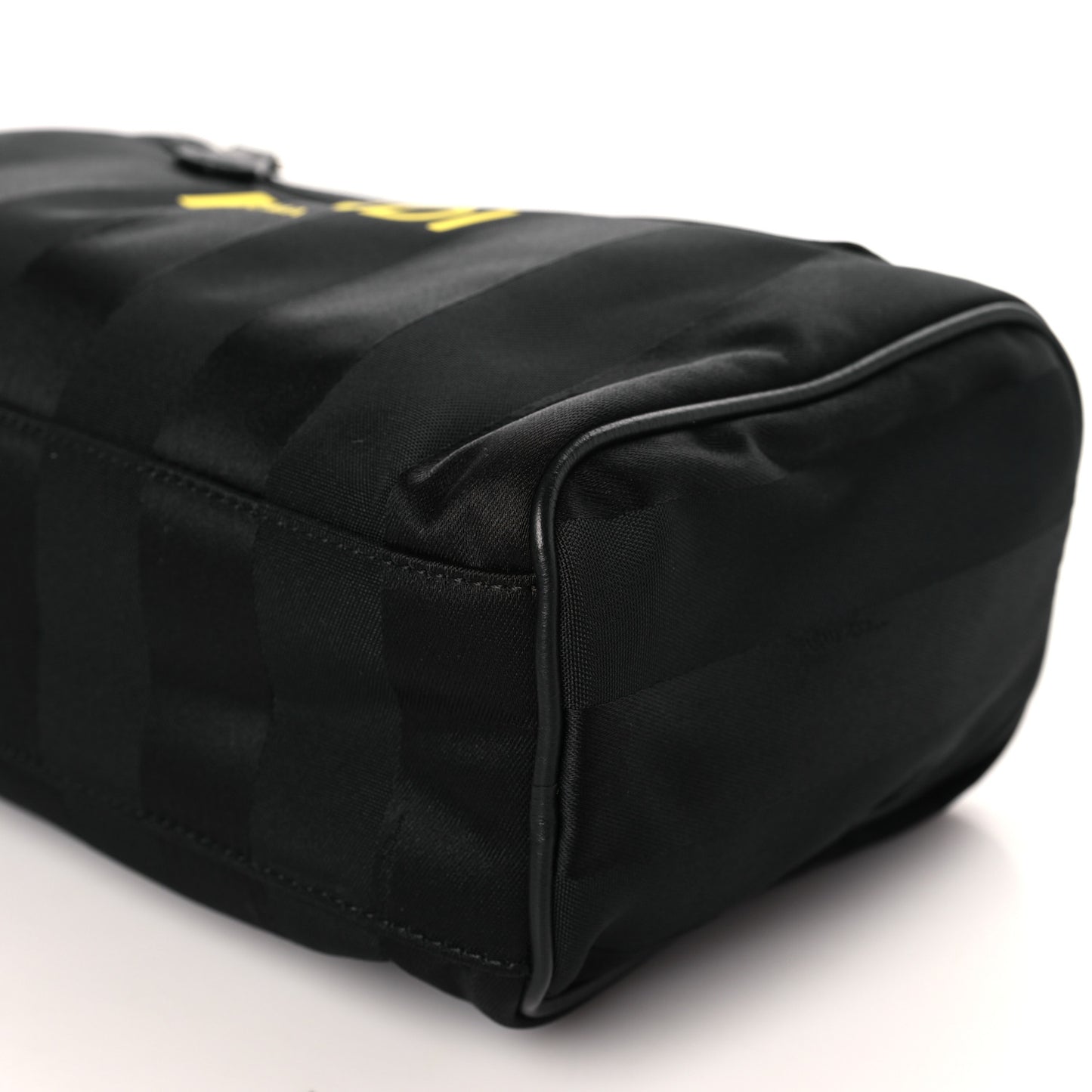 Recycled Nylon Vitello Grace Light Pequin Logo Travel Pouch Black Sunflower